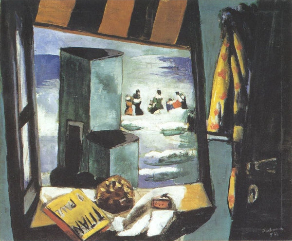 Badekabine (grün) - Max Beckmann