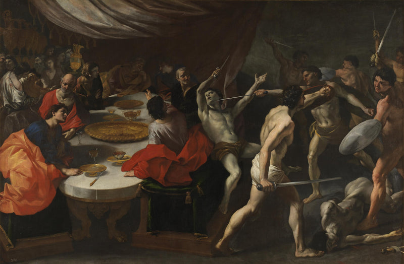 Gladiatori a un banchetto - Giovanni Lanfranco