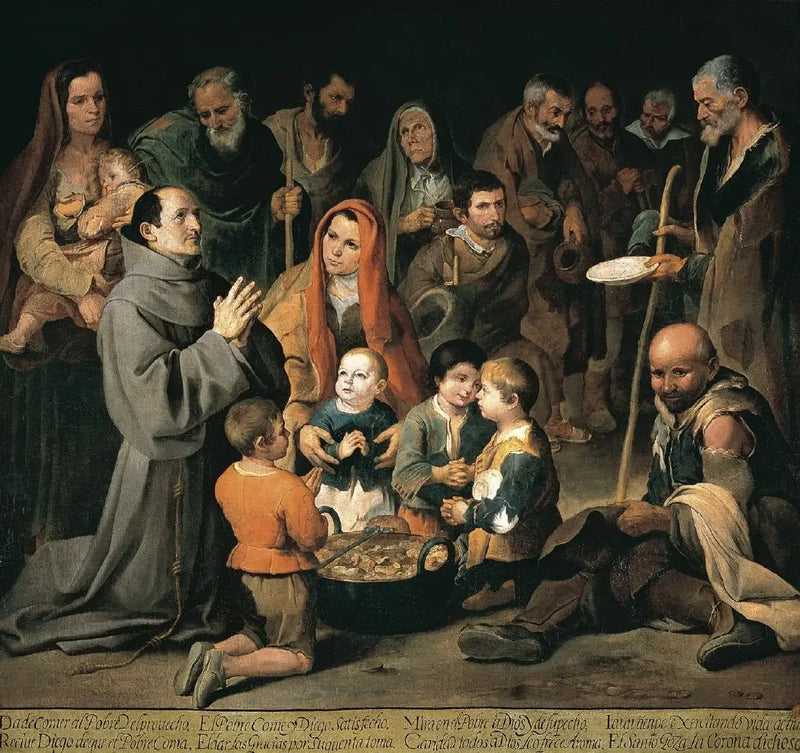 Sant'Didaco di Alcalá che nutre i poveri - Bartolomé Esteban Murillo