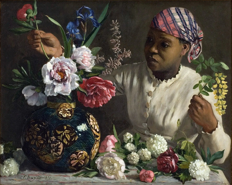 Giovane Donna con peonie - Frédéric Bazille