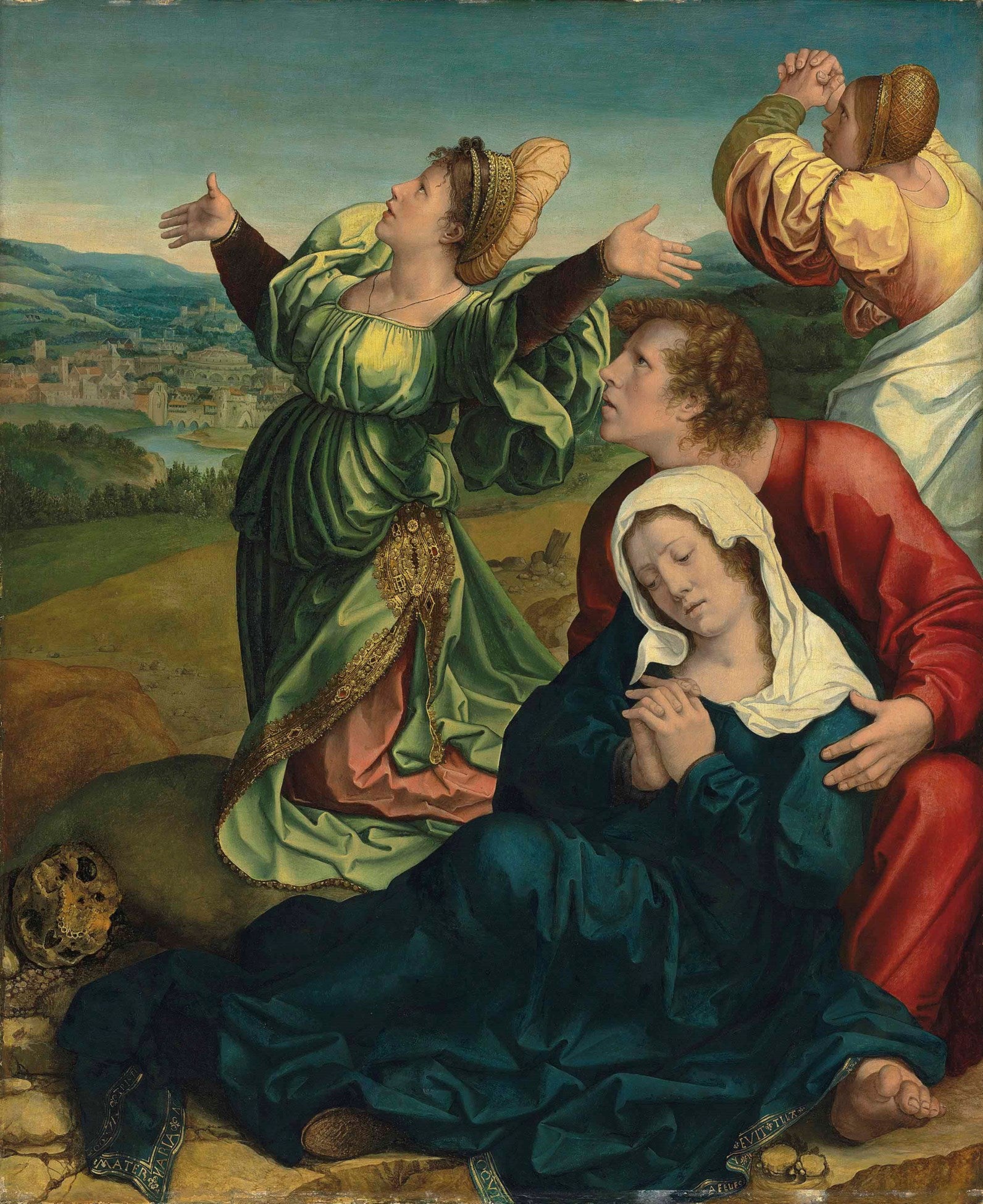 Trois Maries et saint Jean l'Évangéliste au pied de la Croix - Bernard van Orley