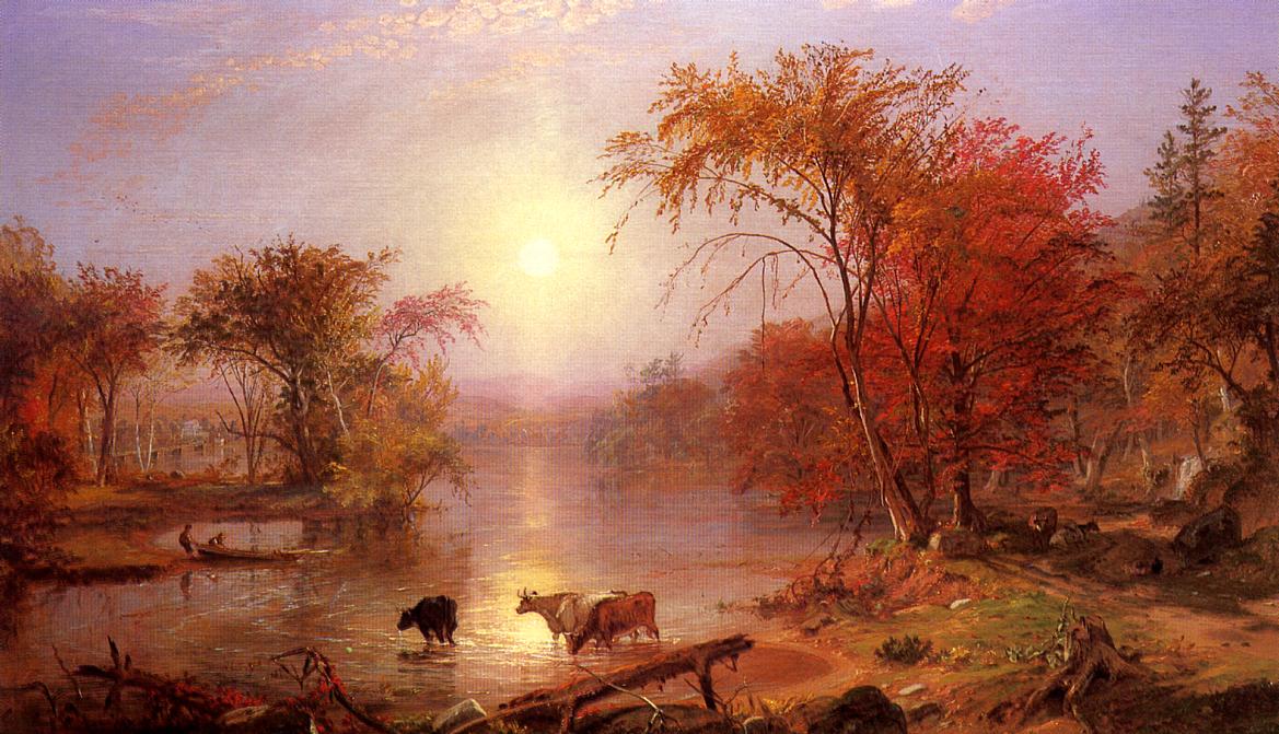 L'été indien sur le fleuve Hudson - Albert Bierstadt