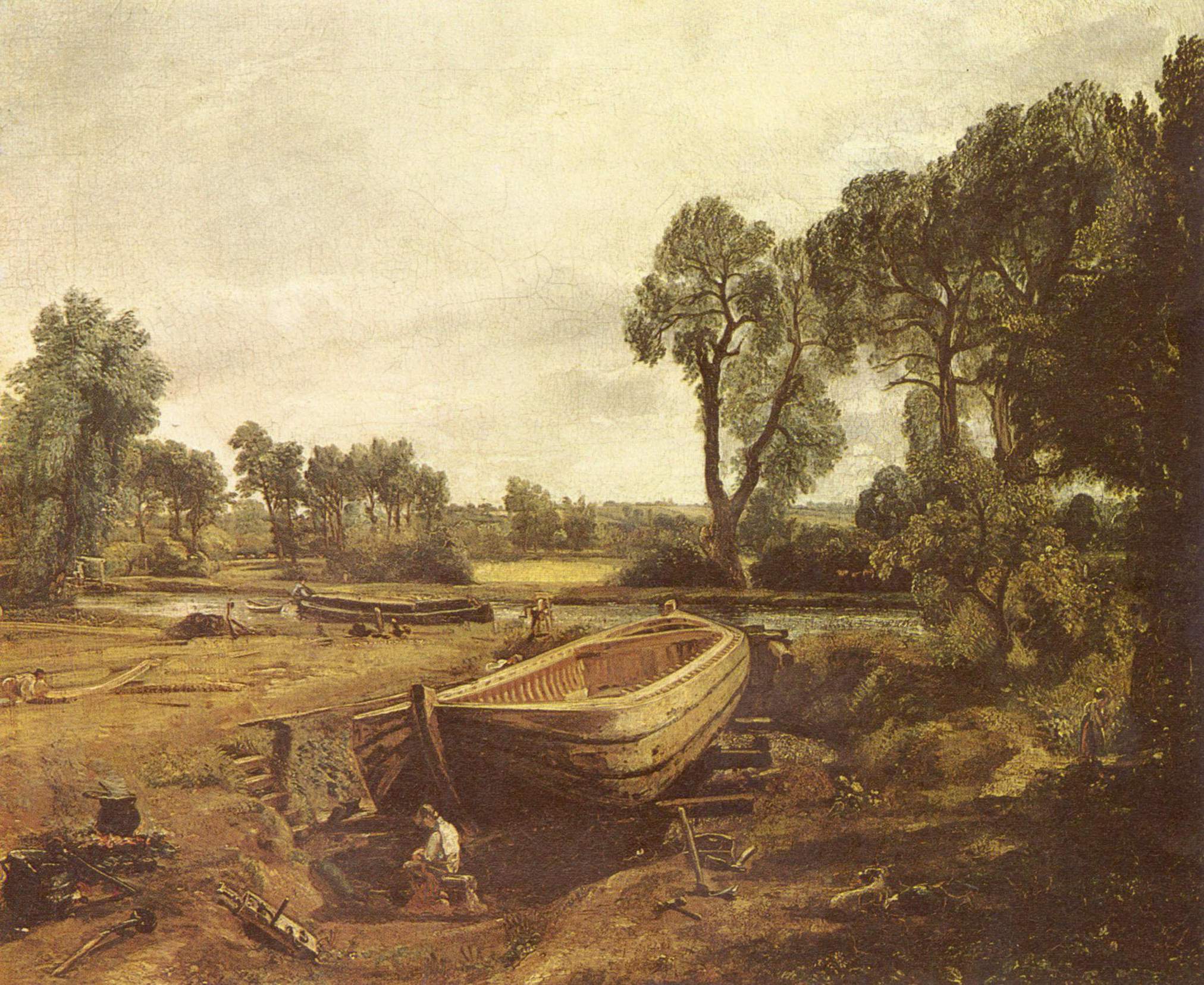 Construction de bateau près de Flatford Mill - John Constable