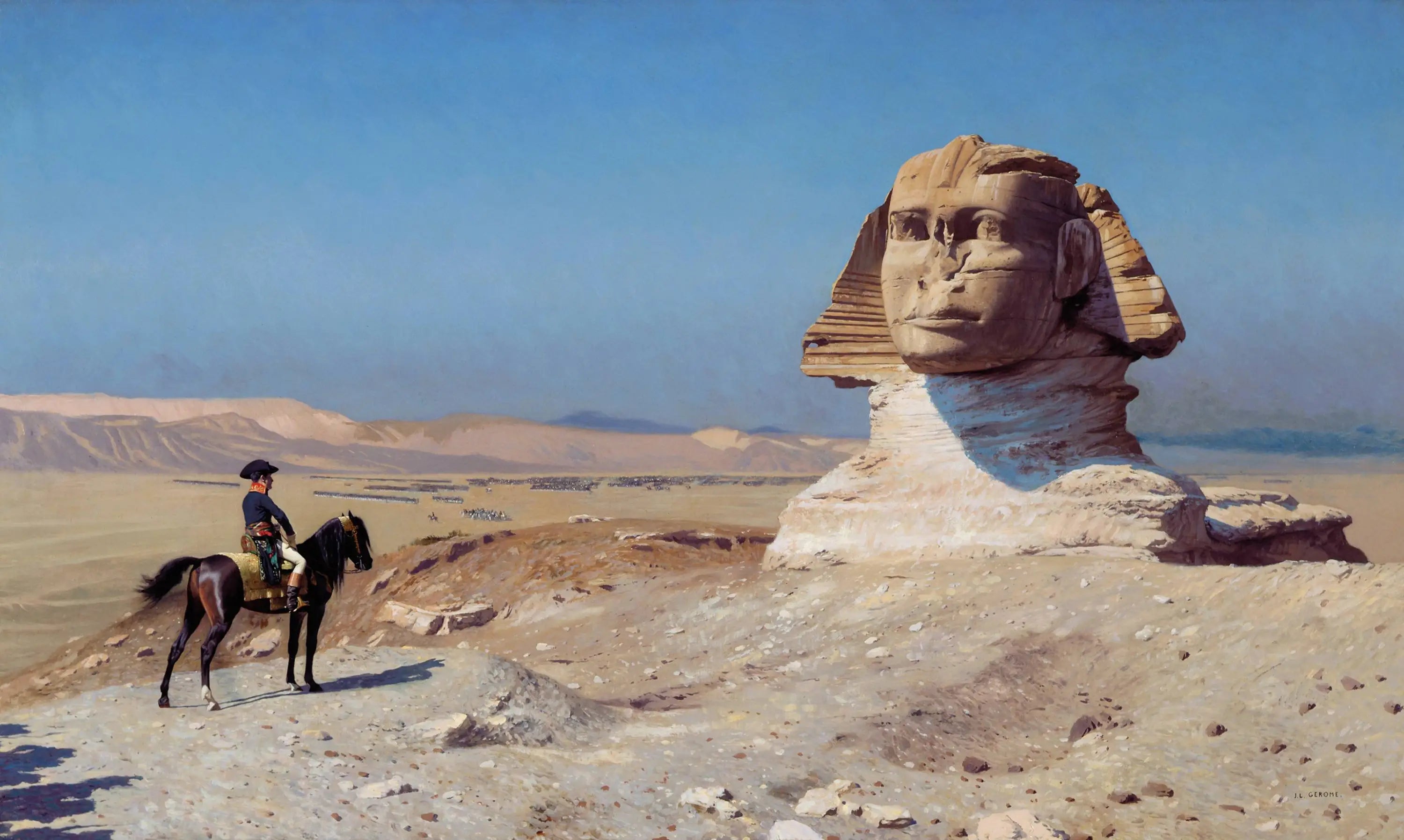 Reproduction du tableau « Bonaparte devant le Sphinx - Jean-Léon Gérôme » par Alpha Reproduction en peinture à l’huile