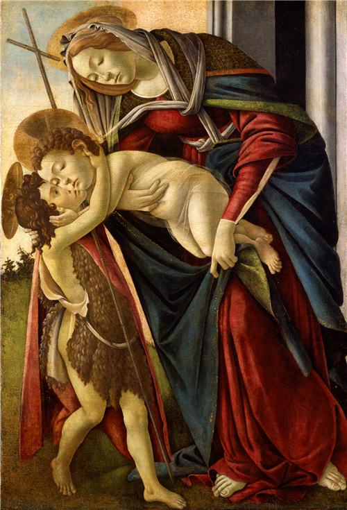 La Vergine con il Bambino e il piccolo san Giovanni Battista - Sandro Botticelli