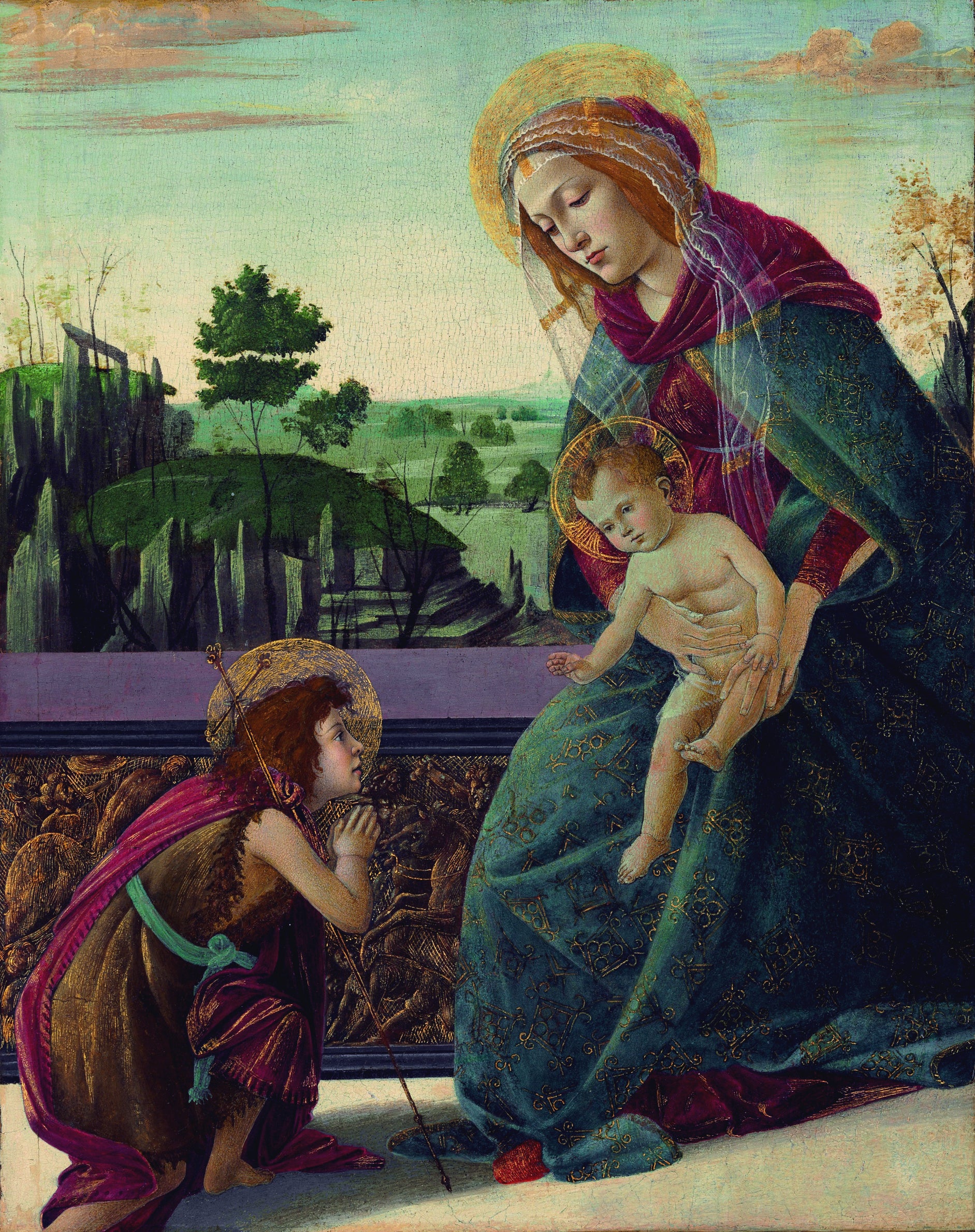 Vierge à l'Enfant avec le jeune saint Jean Baptiste - Sandro Botticelli