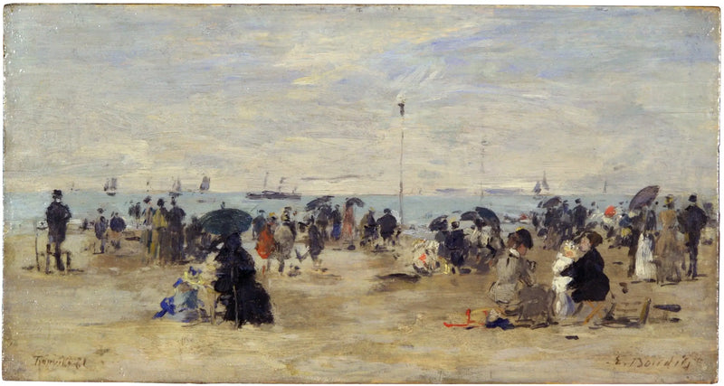 Trouville, scena di spiaggia - Eugène Boudin