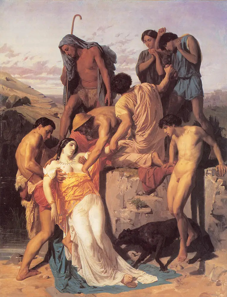 Reproduction du tableau « Zénobie retrouvée par les bergers sur les bords de l'Araxe - Bouguereau » par Alpha Reproduction en peinture à l’huile