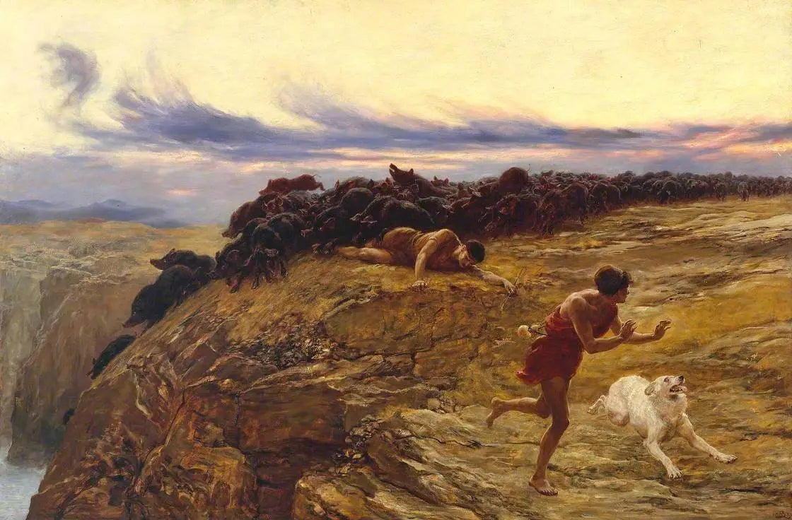Le miracle du porc de Gaderene - Briton Rivière - Alpha Reproduction