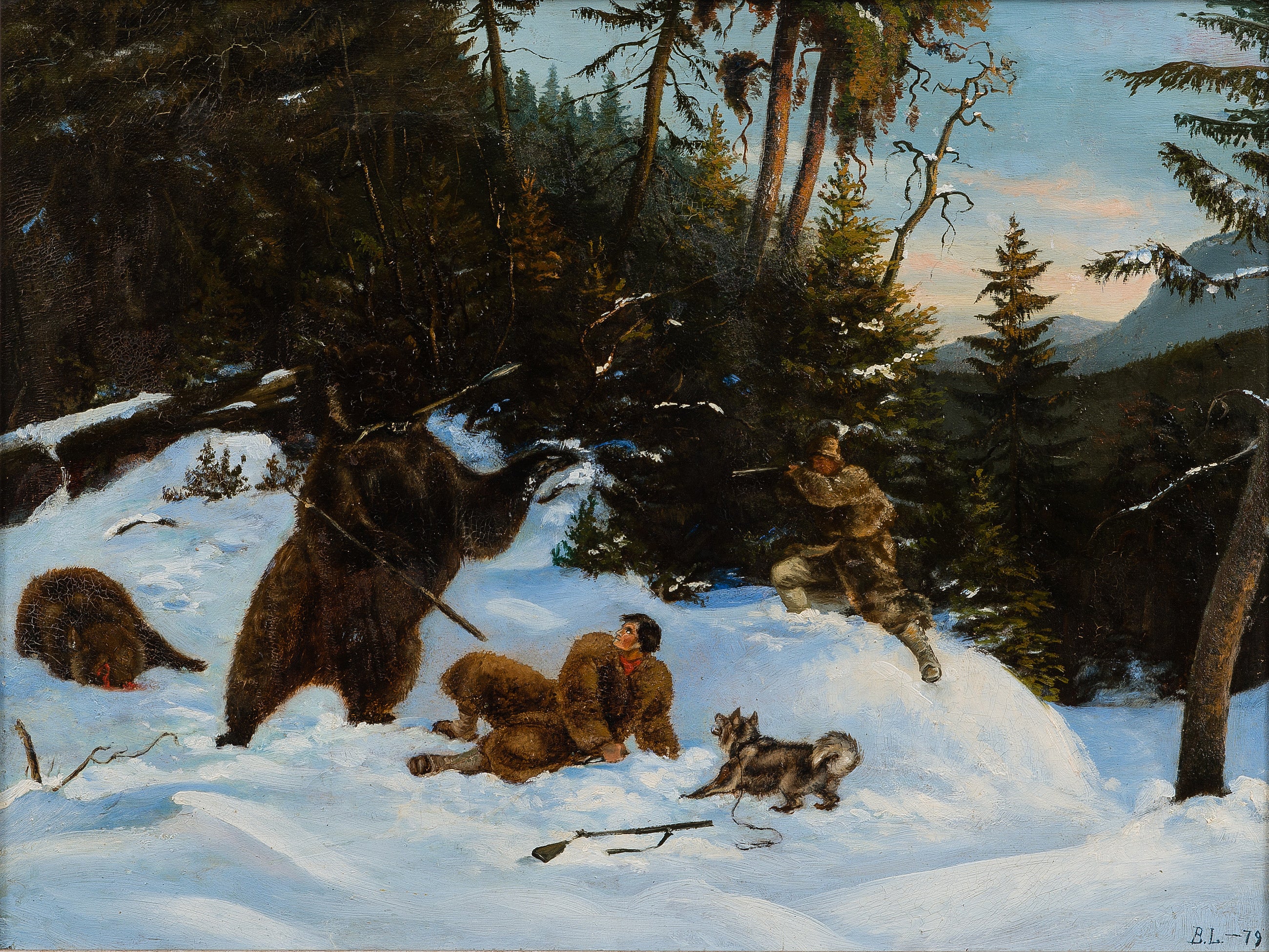 Chasse à l'ours - Bruno Liljefors
