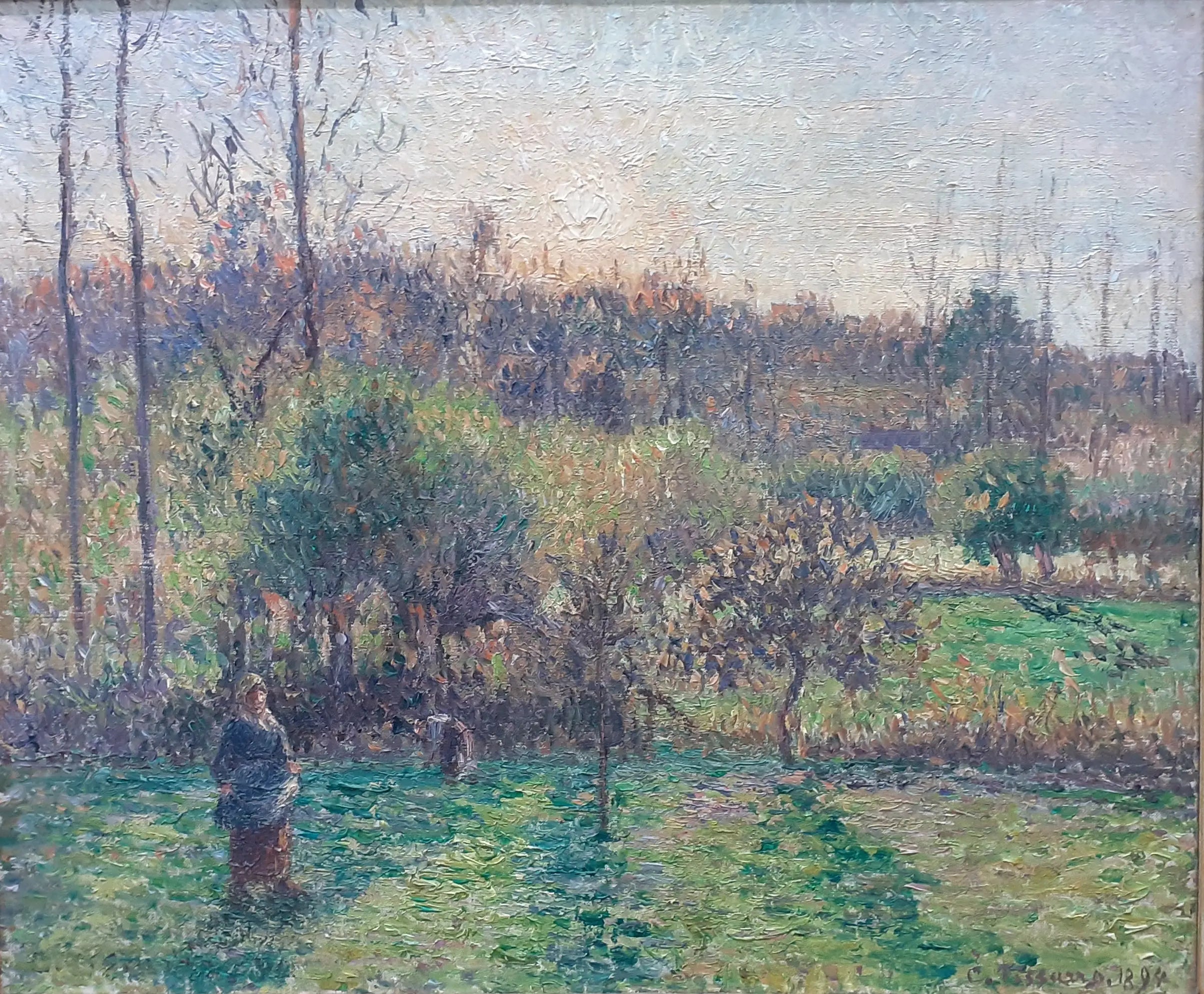 Reproduction du tableau « Soleil levant à Eragny - Camille Pissarro » par Alpha Reproduction en peinture à l’huile