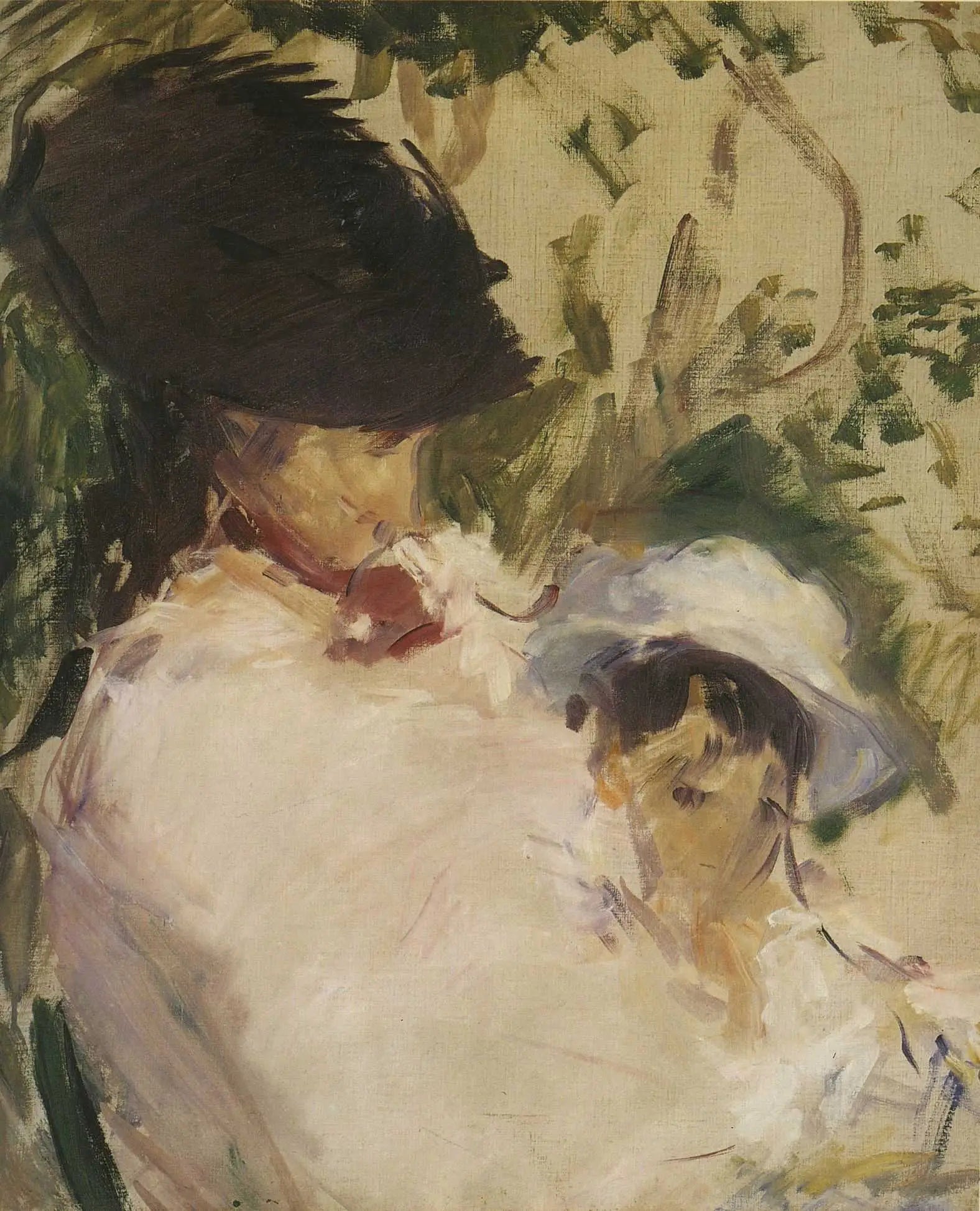 Reproduction du tableau « Jeune fille et enfant - Édouard Manet » par Alpha Reproduction en peinture à l’huile