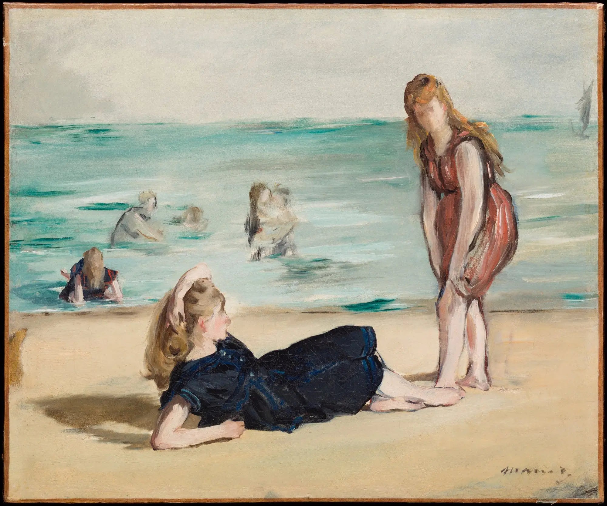 Reproduction du tableau « Sur la plage - Édouard Manet » par Alpha Reproduction en peinture à l’huile