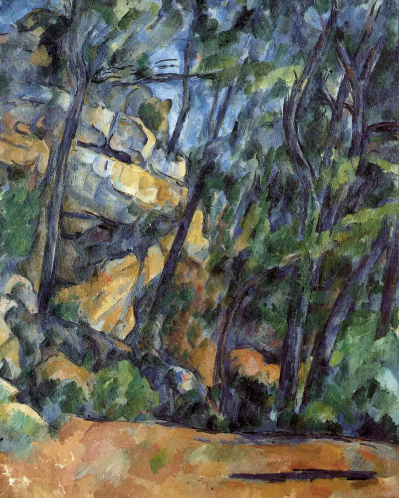 Alberi e rocce nel parco del Castello Nero - Paul Cézanne
