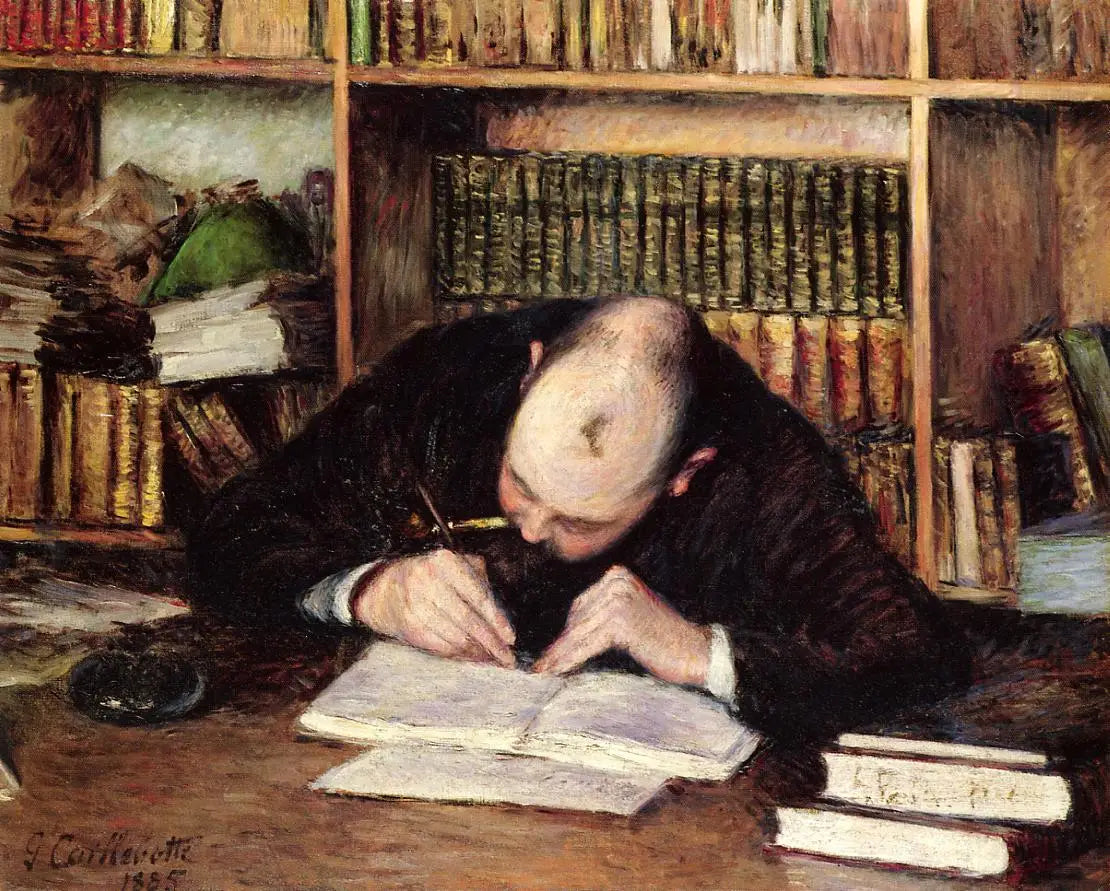 Reproduction du tableau « Portrait de Émile-Jean Fontaine, bibliothécaire - Gustave Caillebotte » par Alpha Reproduction en peinture à l’huile