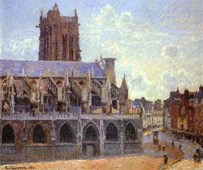 Reproduction du tableau « L'Église Saint-Jacques à Dieppe - Camille Pissarro » par Alpha Reproduction en peinture à l’huile