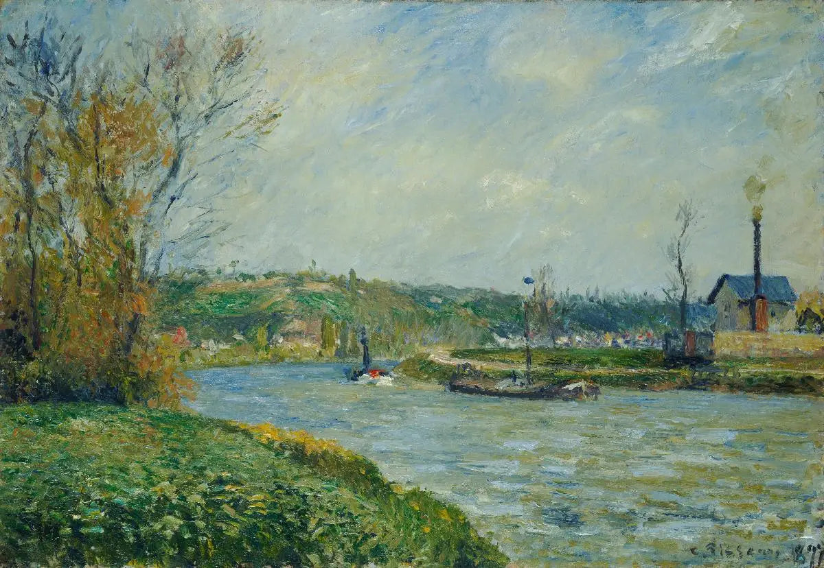 Reproduction du tableau « Bords de l'Oise près de Pontoise - Camille Pissarro » par Alpha Reproduction en peinture à l’huile