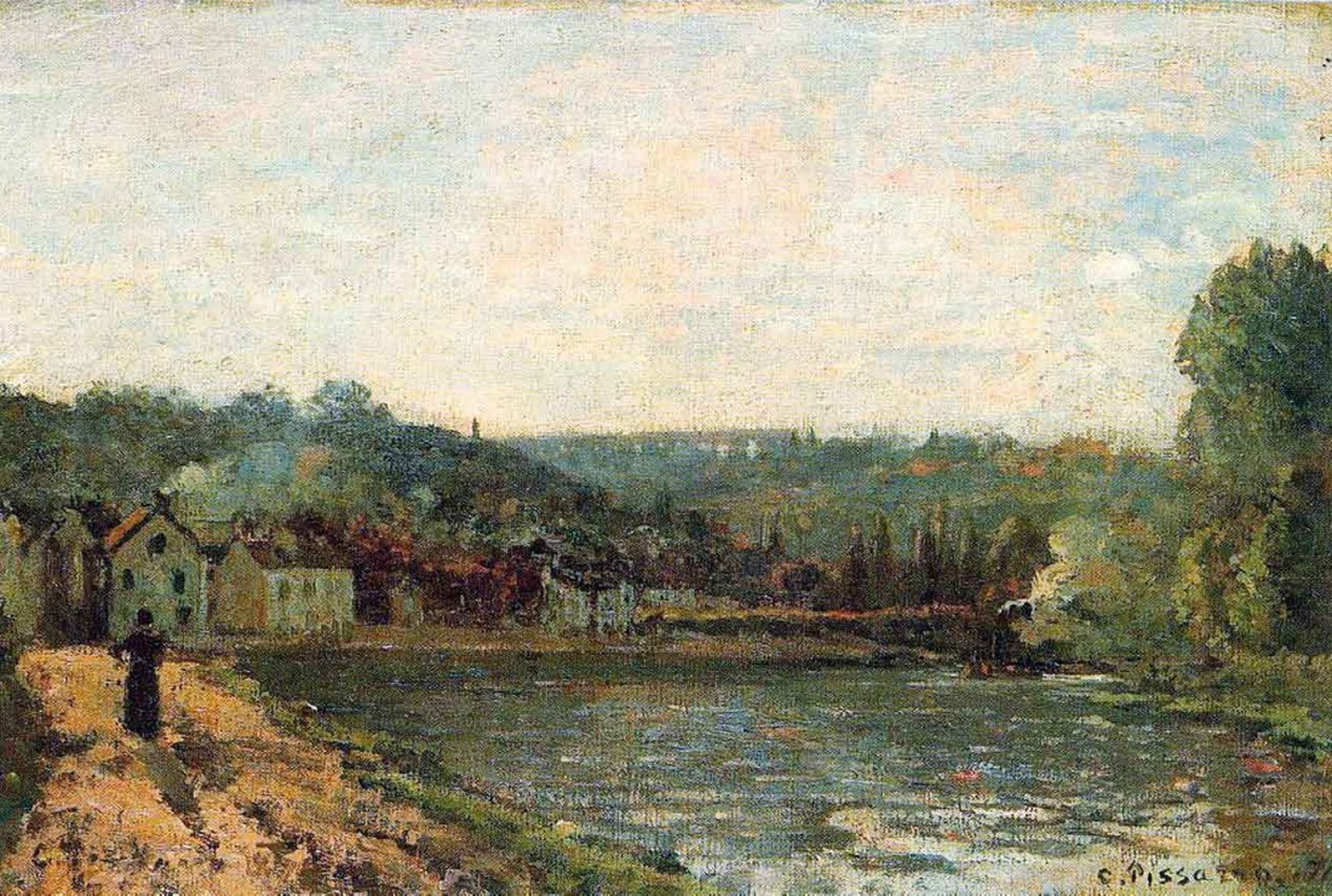 Reproduction du tableau « Bords de la Seine à Bougival - Camille Pissarro » par Alpha Reproduction en peinture à l’huile