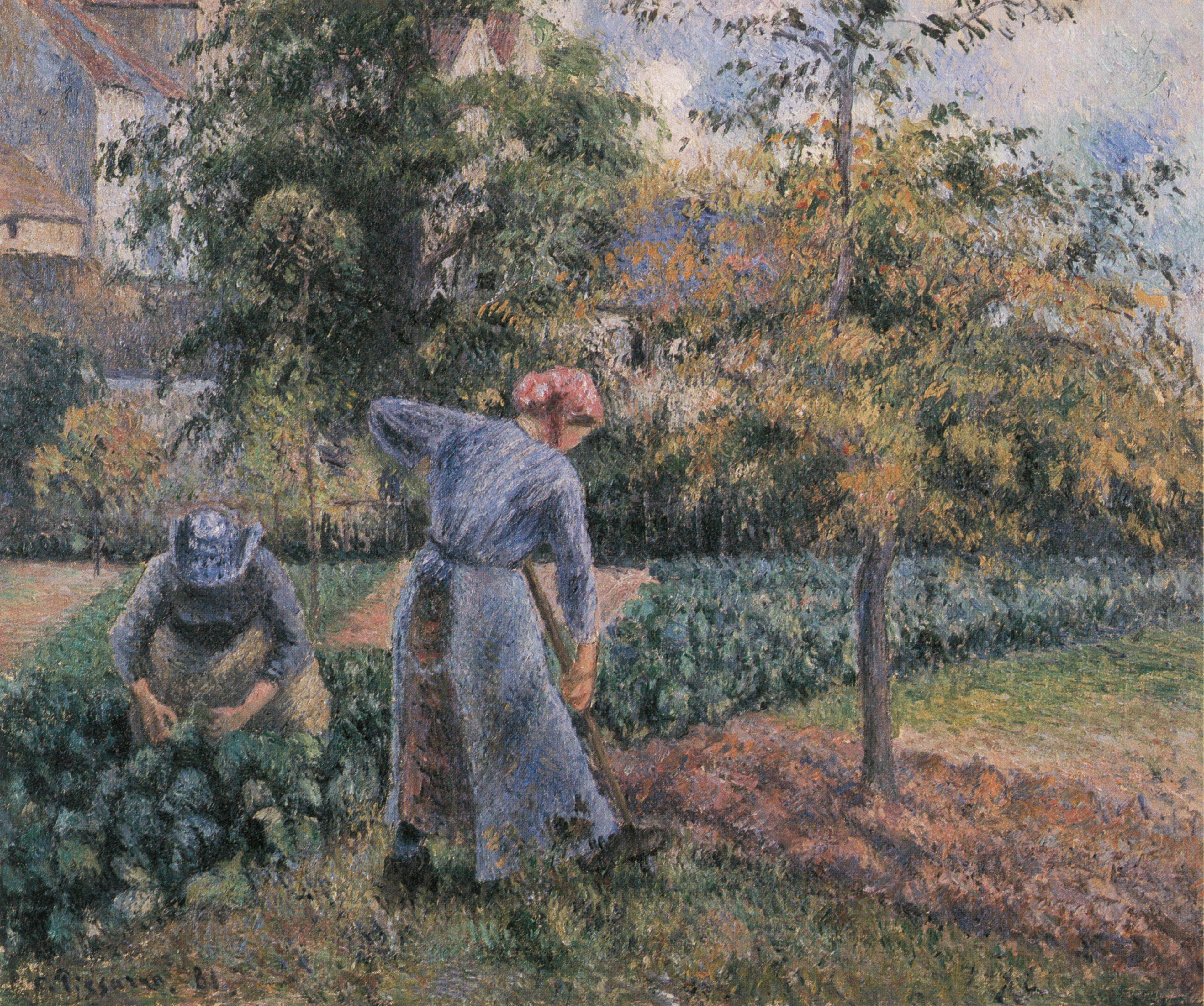 Reproduction du tableau « Dans le potager à Pontoise - Camille Pissarro » par Alpha Reproduction en peinture à l’huile