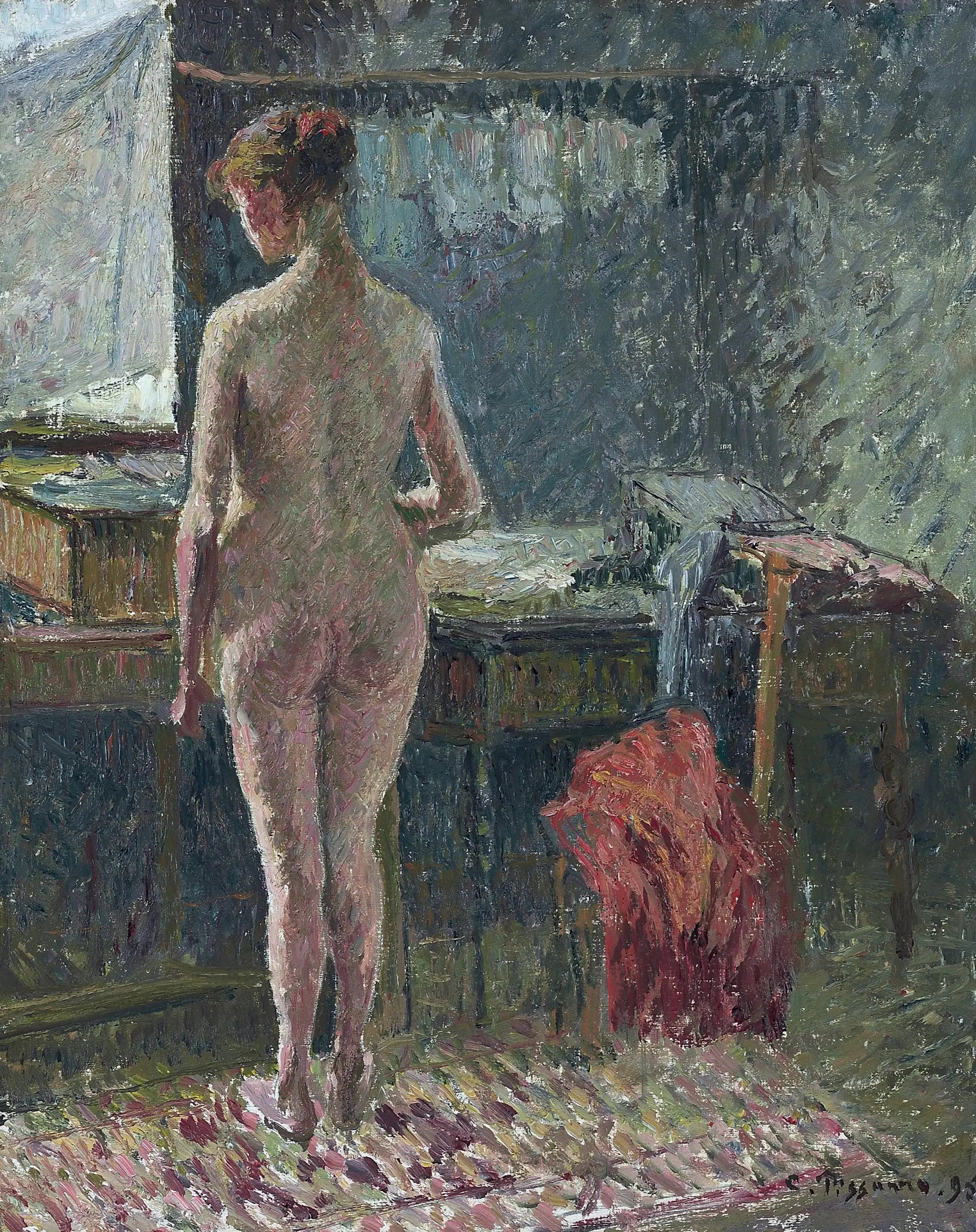 Reproduction du tableau « Intérieur avec nu de dos - Camille Pissarro » par Alpha Reproduction en peinture à l’huile
