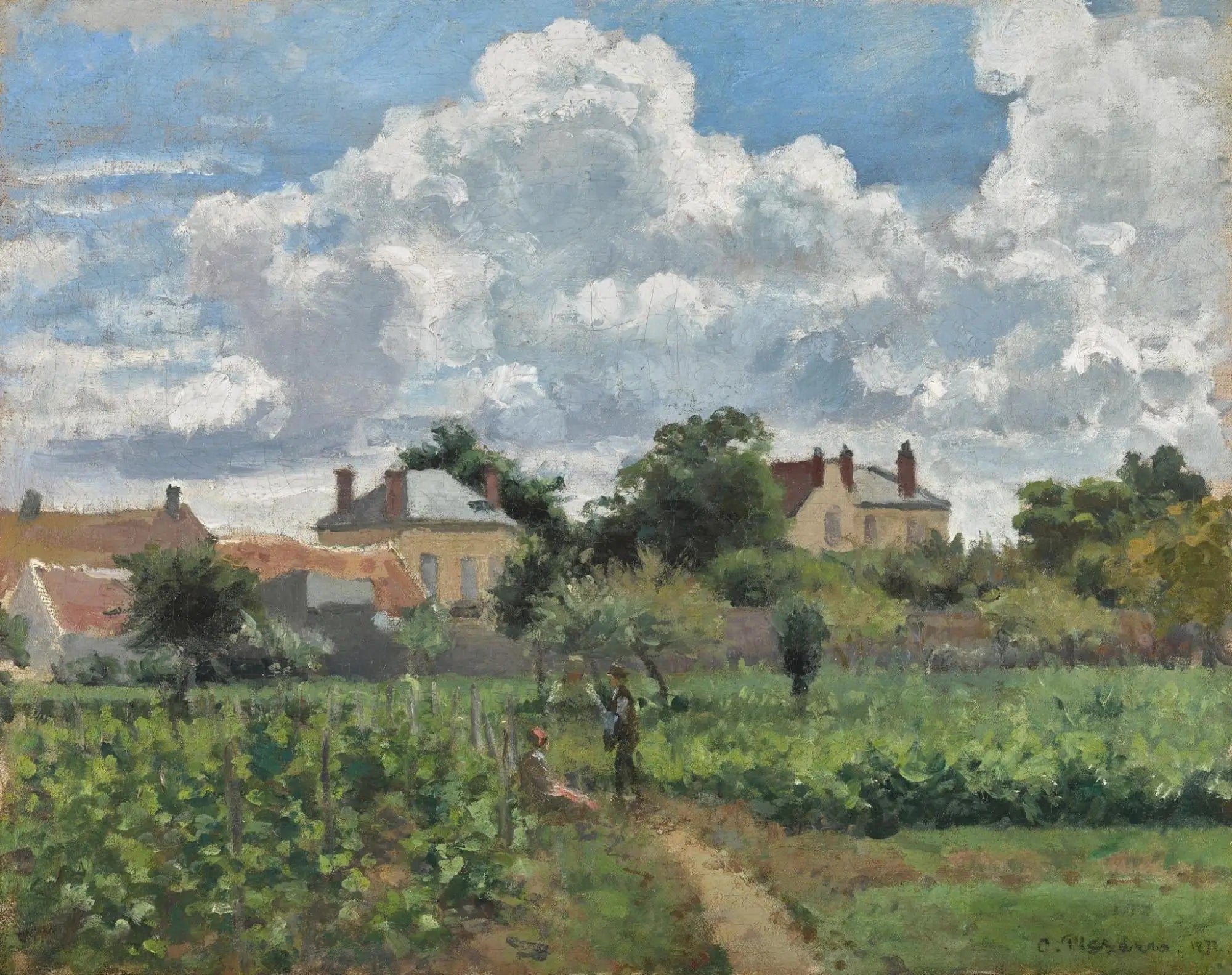 Reproduction du tableau « L'allée des vignes à Pontoise - Camille Pissarro » par Alpha Reproduction en peinture à l’huile