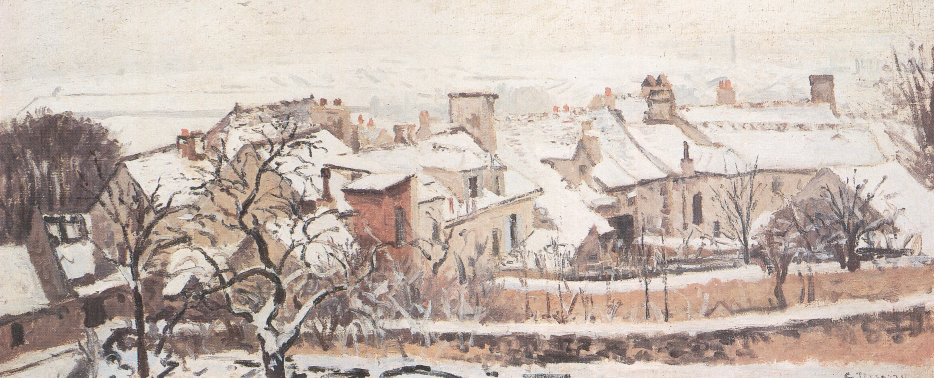 Reproduction du tableau « Hiver - Camille Pissarro » par Alpha Reproduction en peinture à l’huile