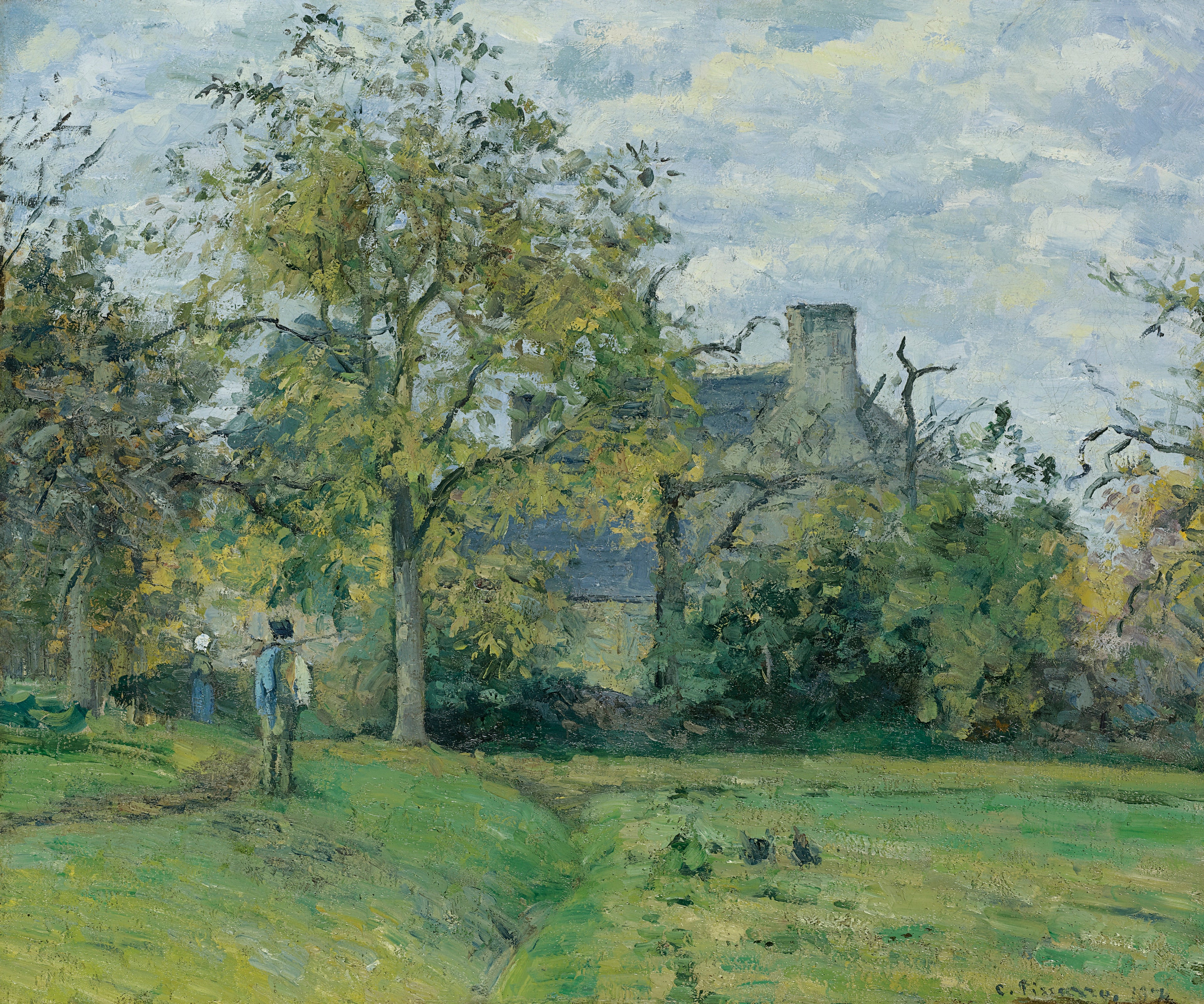 Reproduction du tableau « La maison de piette à Montfoucault - Camille Pissarro » par Alpha Reproduction en peinture à l’huile