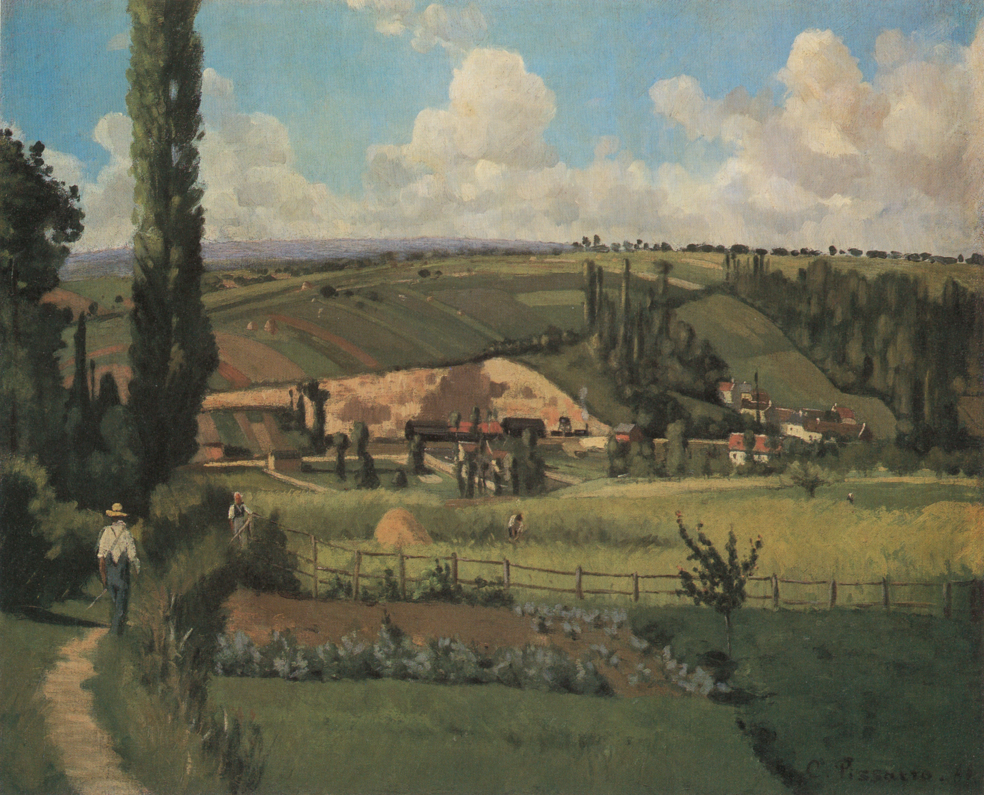 Reproduction du tableau « Paysage aux Pâtis, Pontoise - Camille Pissarro » par Alpha Reproduction en peinture à l’huile