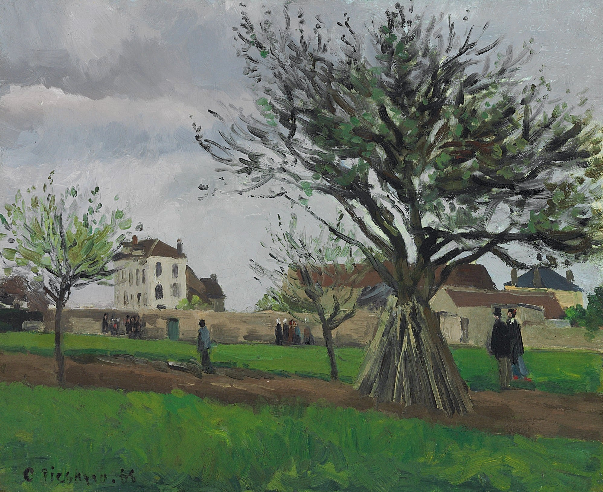 Reproduction du tableau « Pommiers à Pontoise (La maison du père Gallien) - Camille Pissarro » par Alpha Reproduction en peinture à l’huile