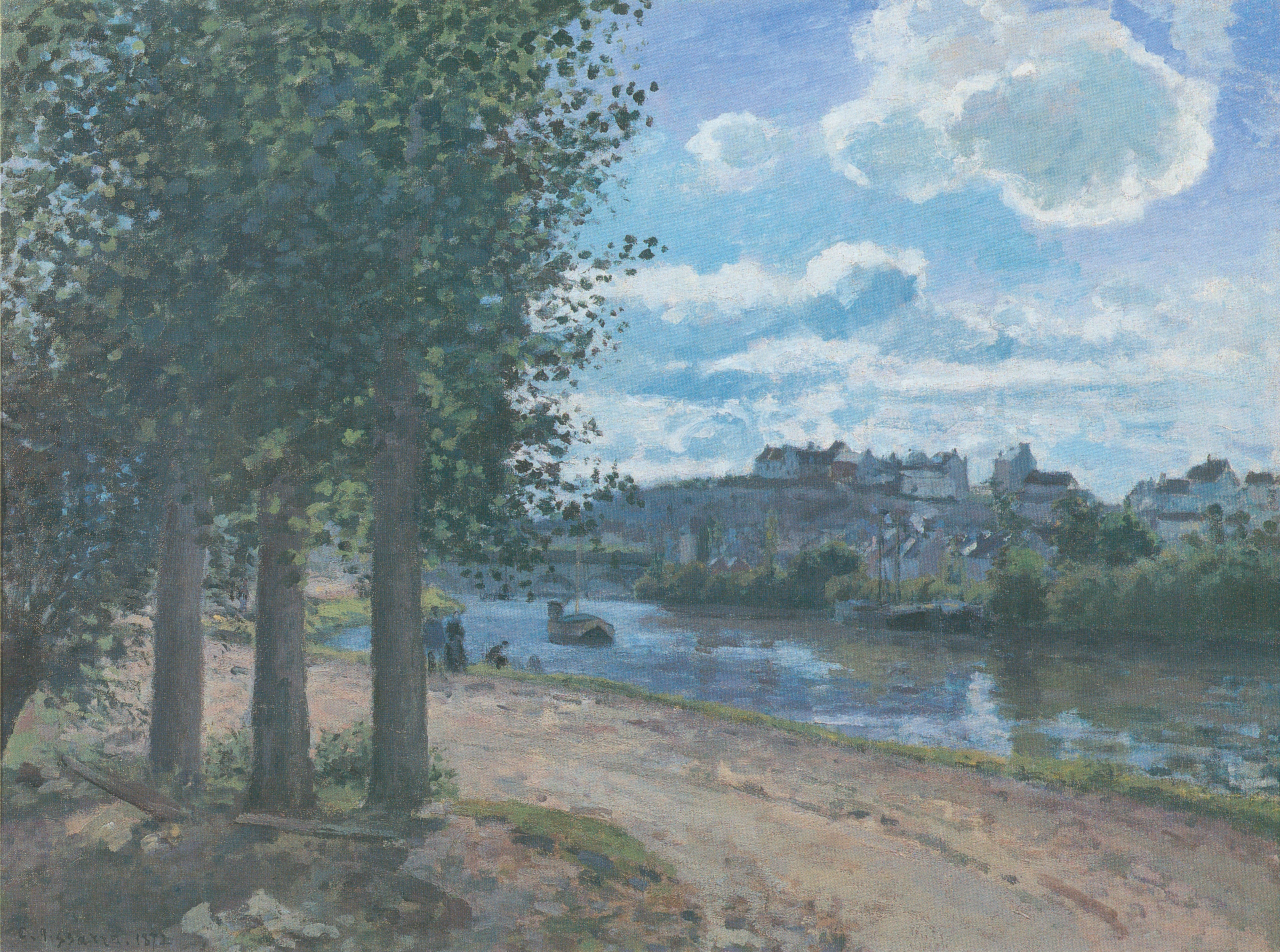 Reproduction du tableau « Bords de l'Oise, Pontoise - Camille Pissarro » par Alpha Reproduction en peinture à l’huile