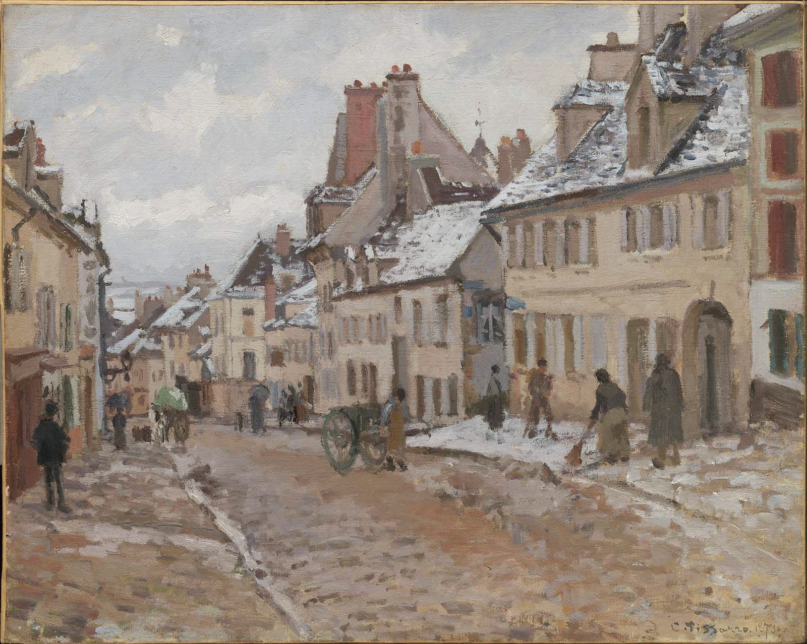 Reproduction du tableau « Pontoise, le chemin de Gisors en hiver - Camille Pissarro » par Alpha Reproduction en peinture à l’huile