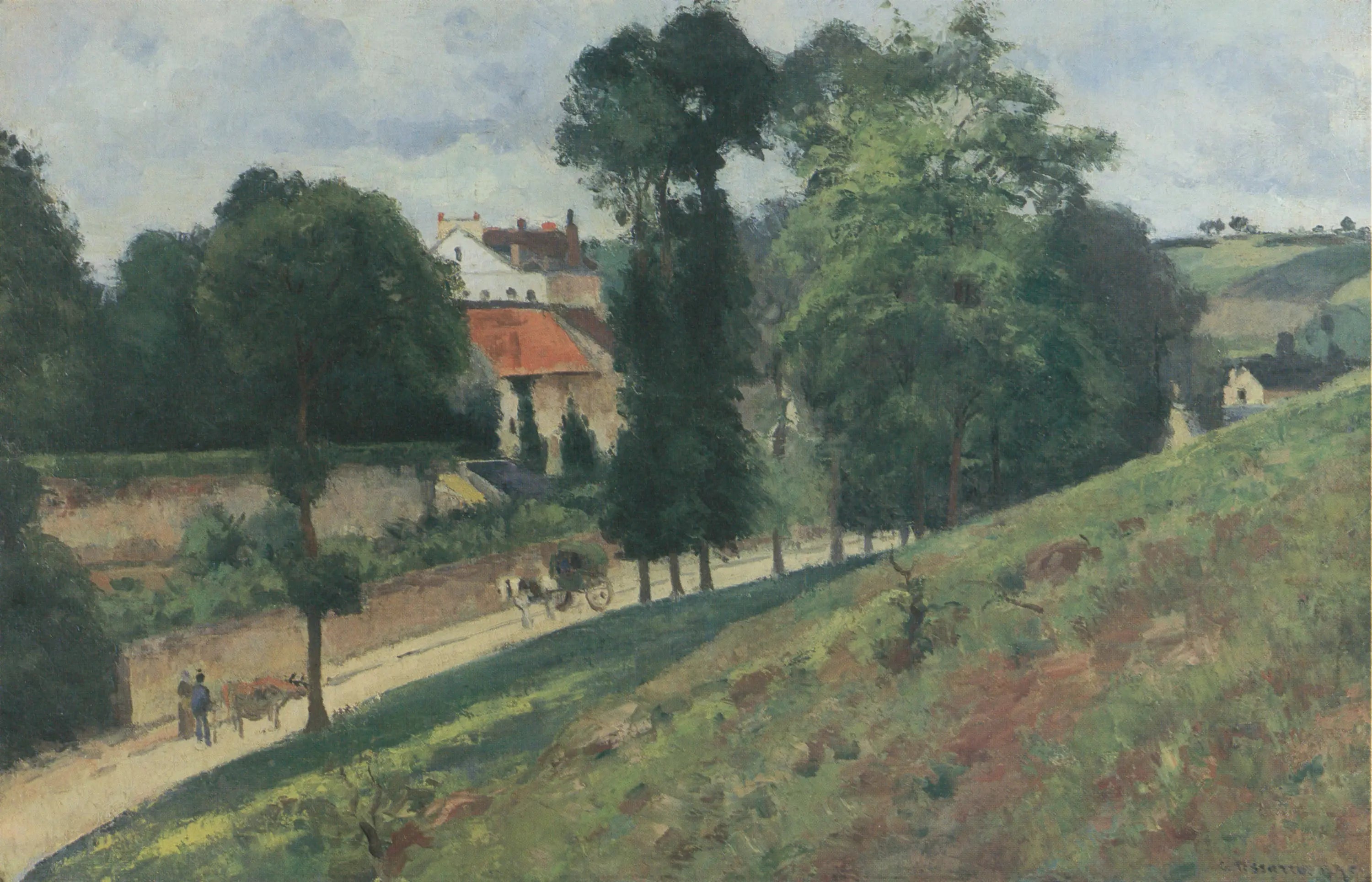 Reproduction du tableau « Vue de la Maison des Mathurins, Pontoise - Camille Pissarro » par Alpha Reproduction en peinture à l’huile
