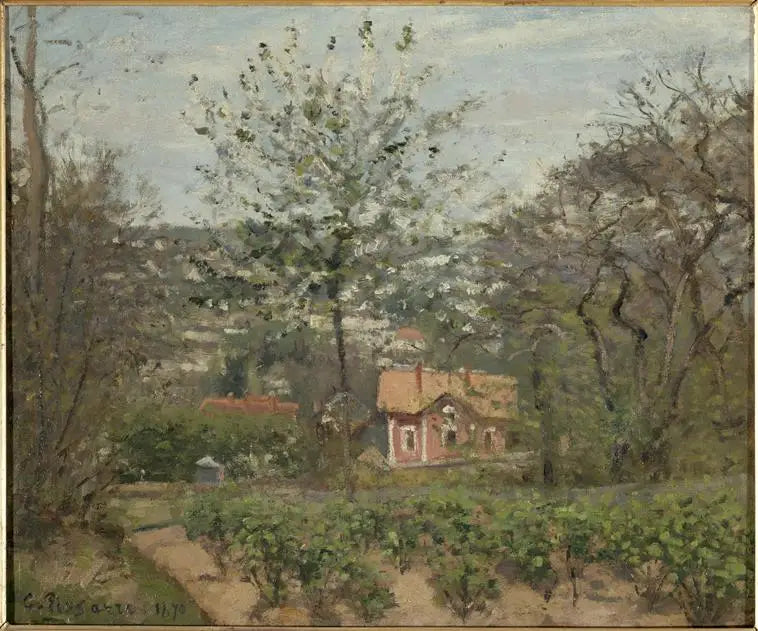 Reproduction du tableau « Le Chalet, la Maison Rose - Camille Pissarro » par Alpha Reproduction en peinture à l’huile
