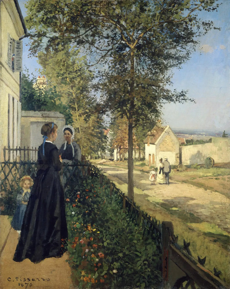 La Conversazione, Louveciennes - Camille Pissarro
