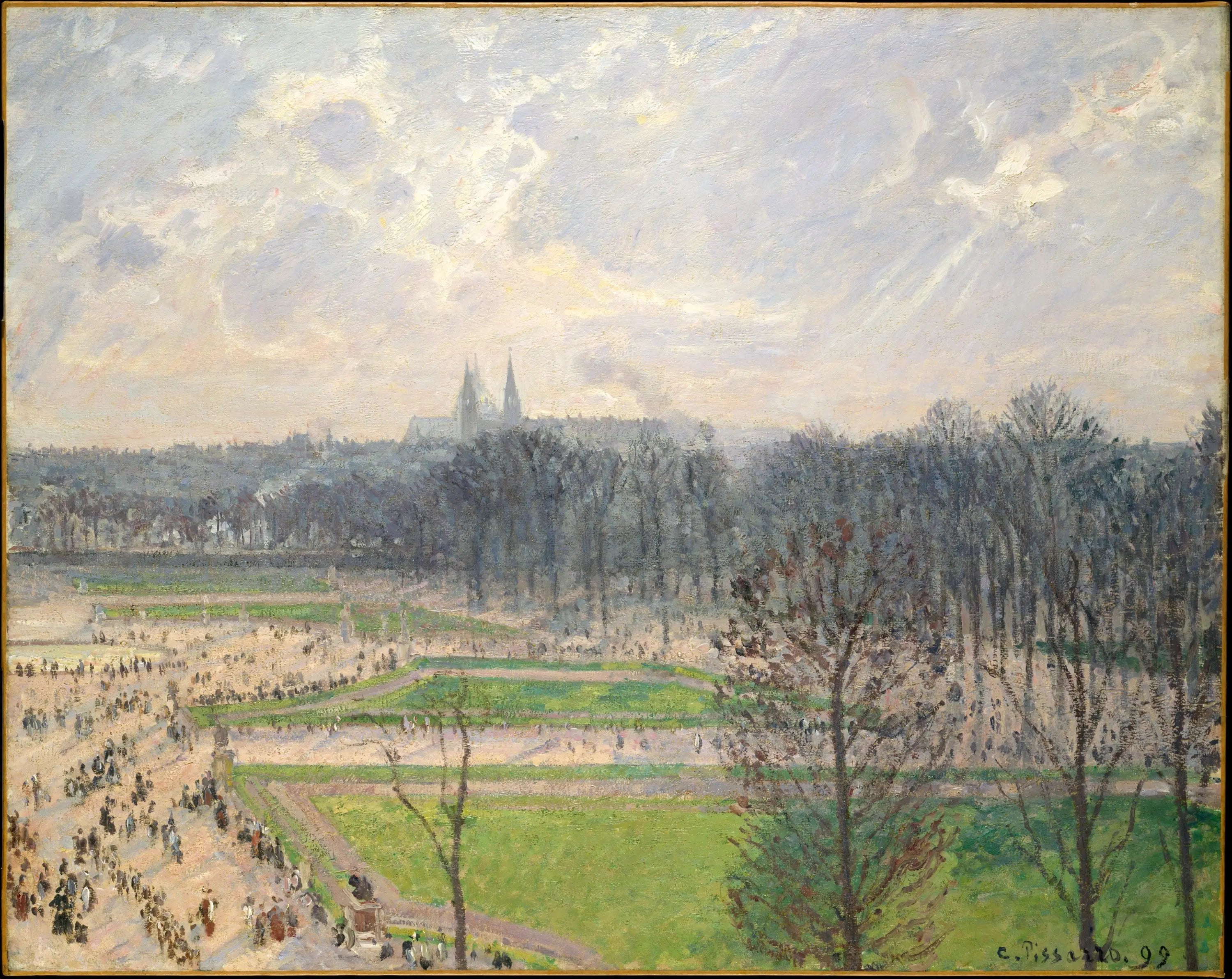 Reproduction du tableau « Le Jardin des Tuileries un après-midi d'hiver - Camille Pissarro » par Alpha Reproduction en peinture à l’huile