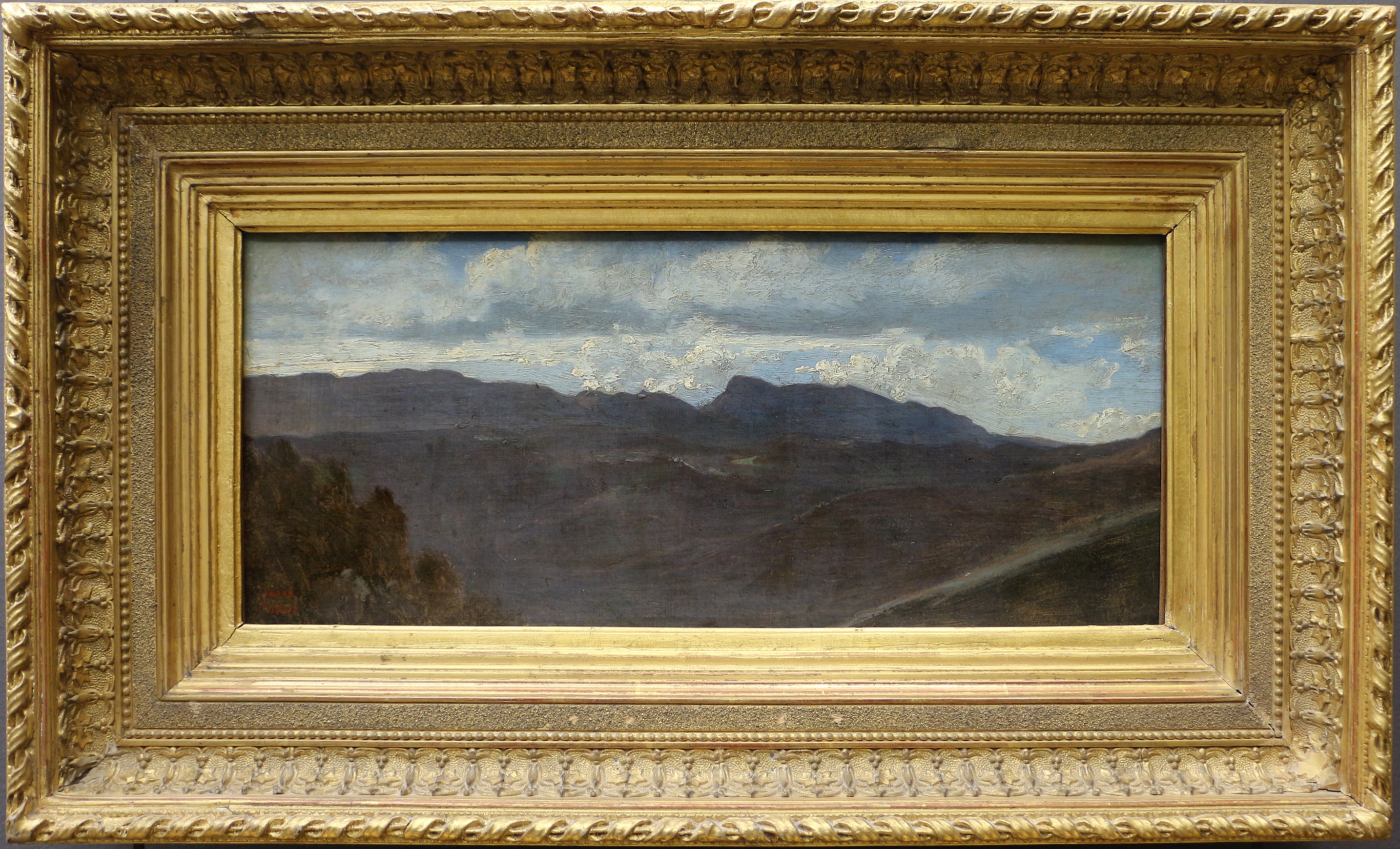 Panorama de la campagne romaine. Les monts Prenestini vus d'Olevano - Jean-Baptiste Camille Corot