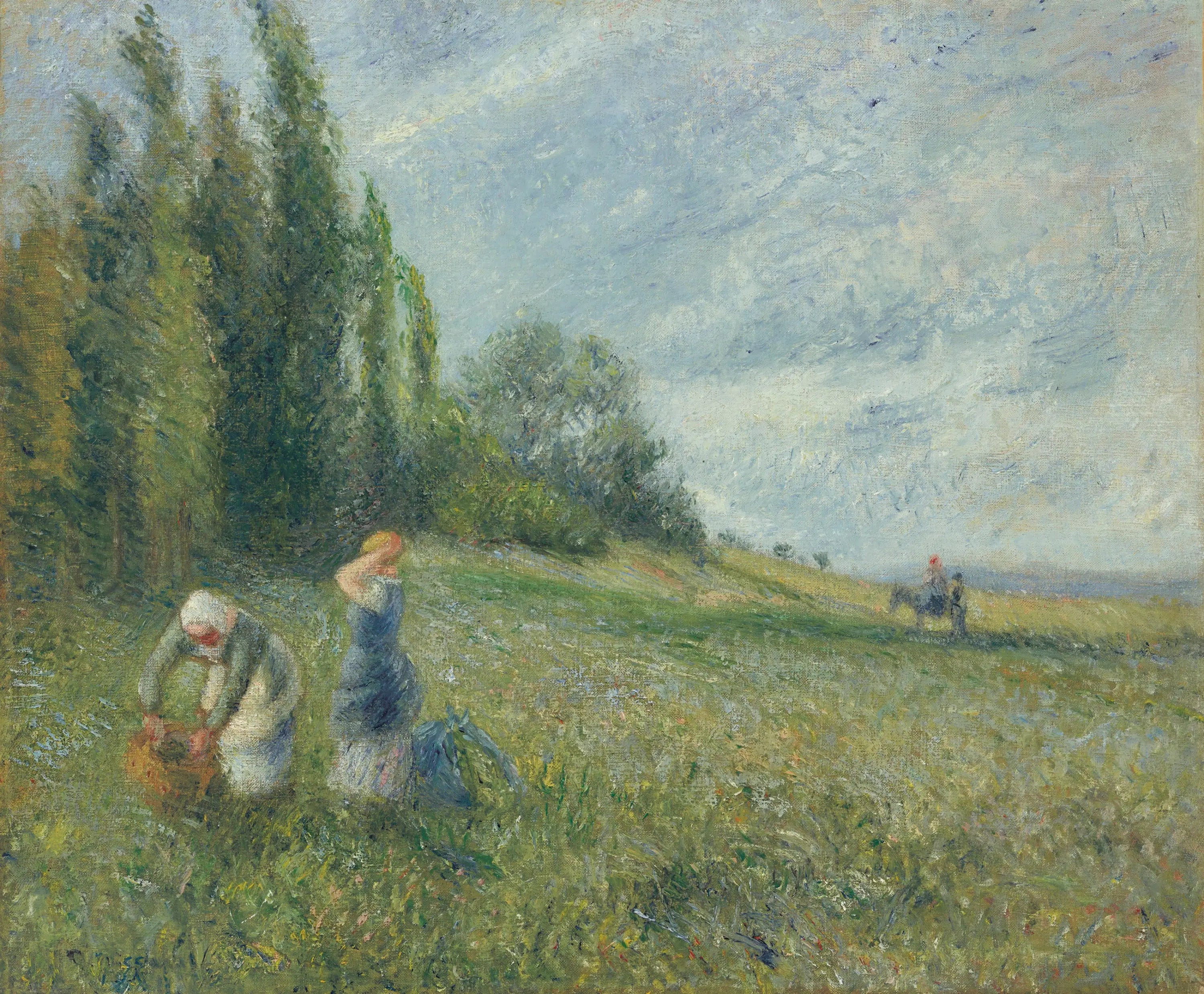 Reproduction du tableau « Paysannes dans les champs, Pontoise - Camille Pissarro » par Alpha Reproduction en peinture à l’huile