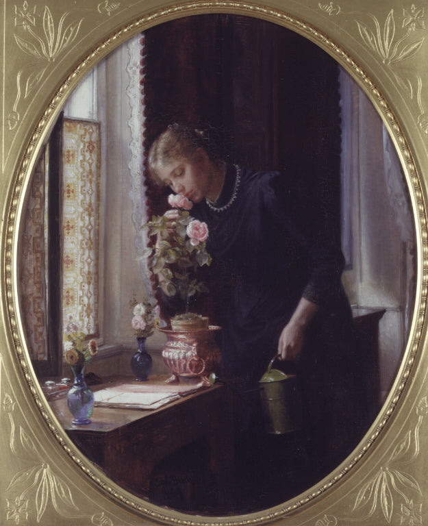 En ung pige der lugter jusqu’en rose - Carl Heinrich Bloch - Alpha Reproduction