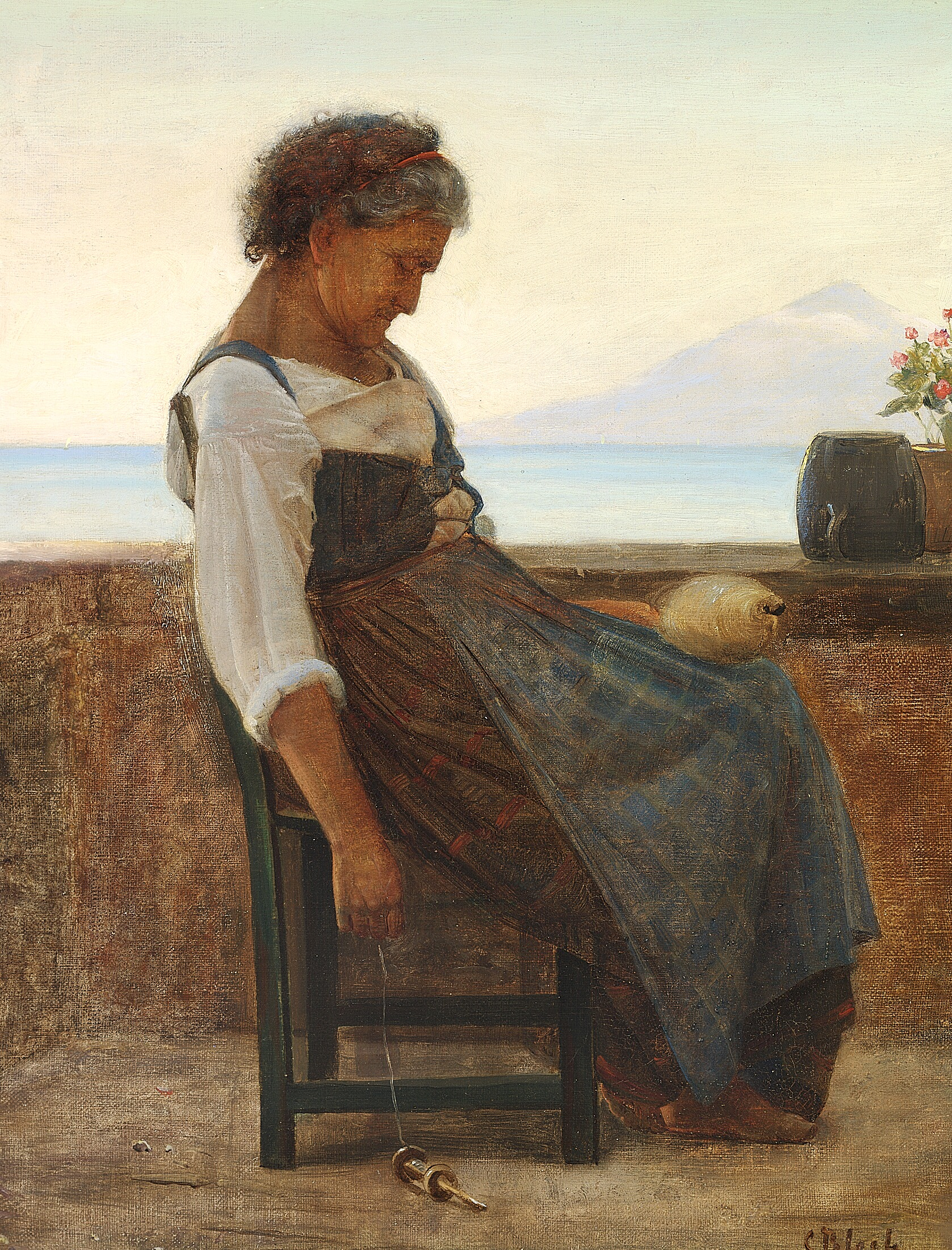 Une femme italienne fait une sieste. - Carl Heinrich Bloch - Alpha Reproduction