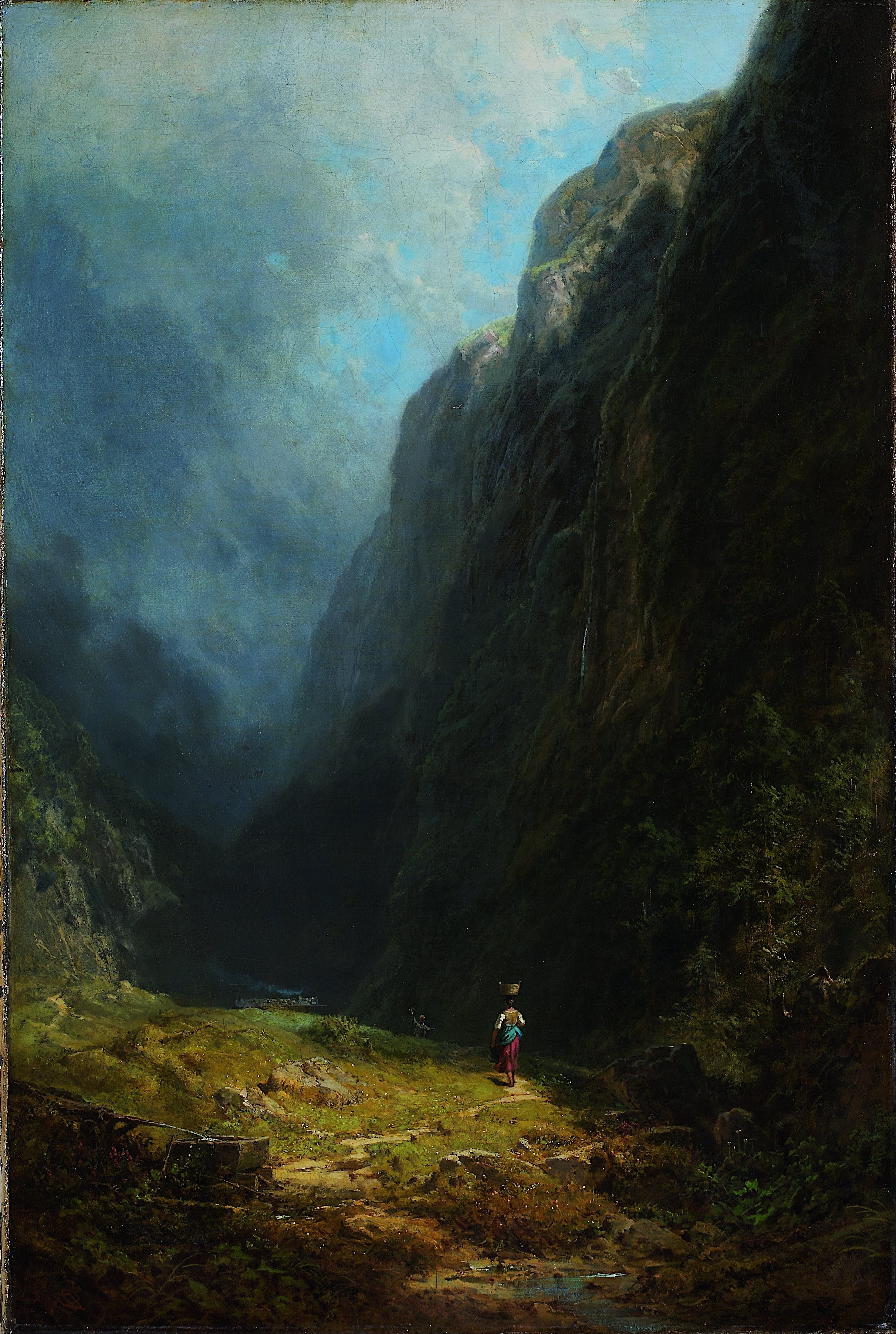 Nella alta valle alpina (Paesaggio con il monte Wendelstein) - Carl Spitzweg