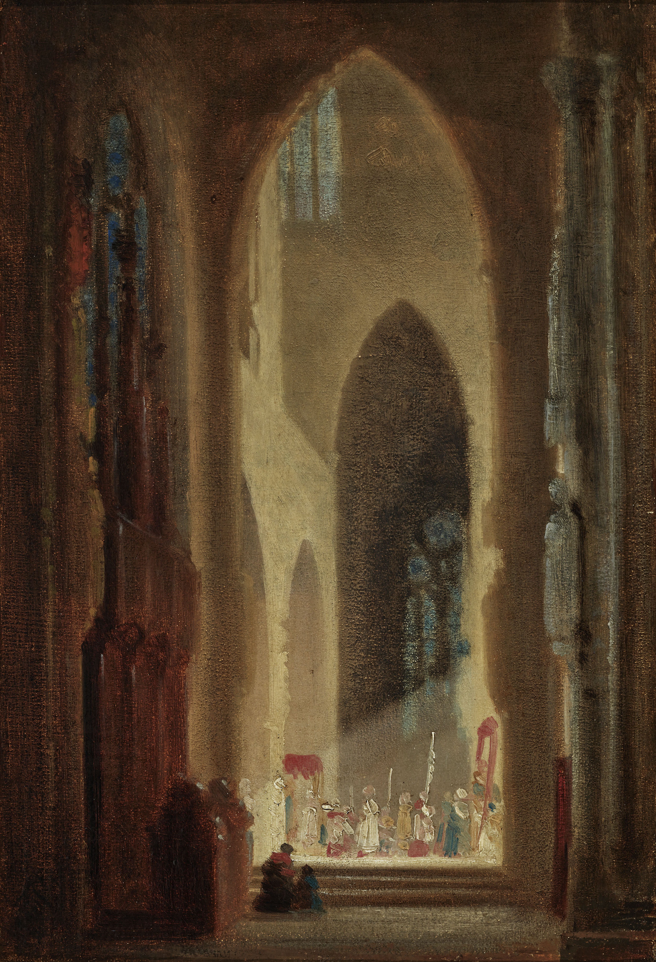 Interno della chiesa con processione - Carl Spitzweg