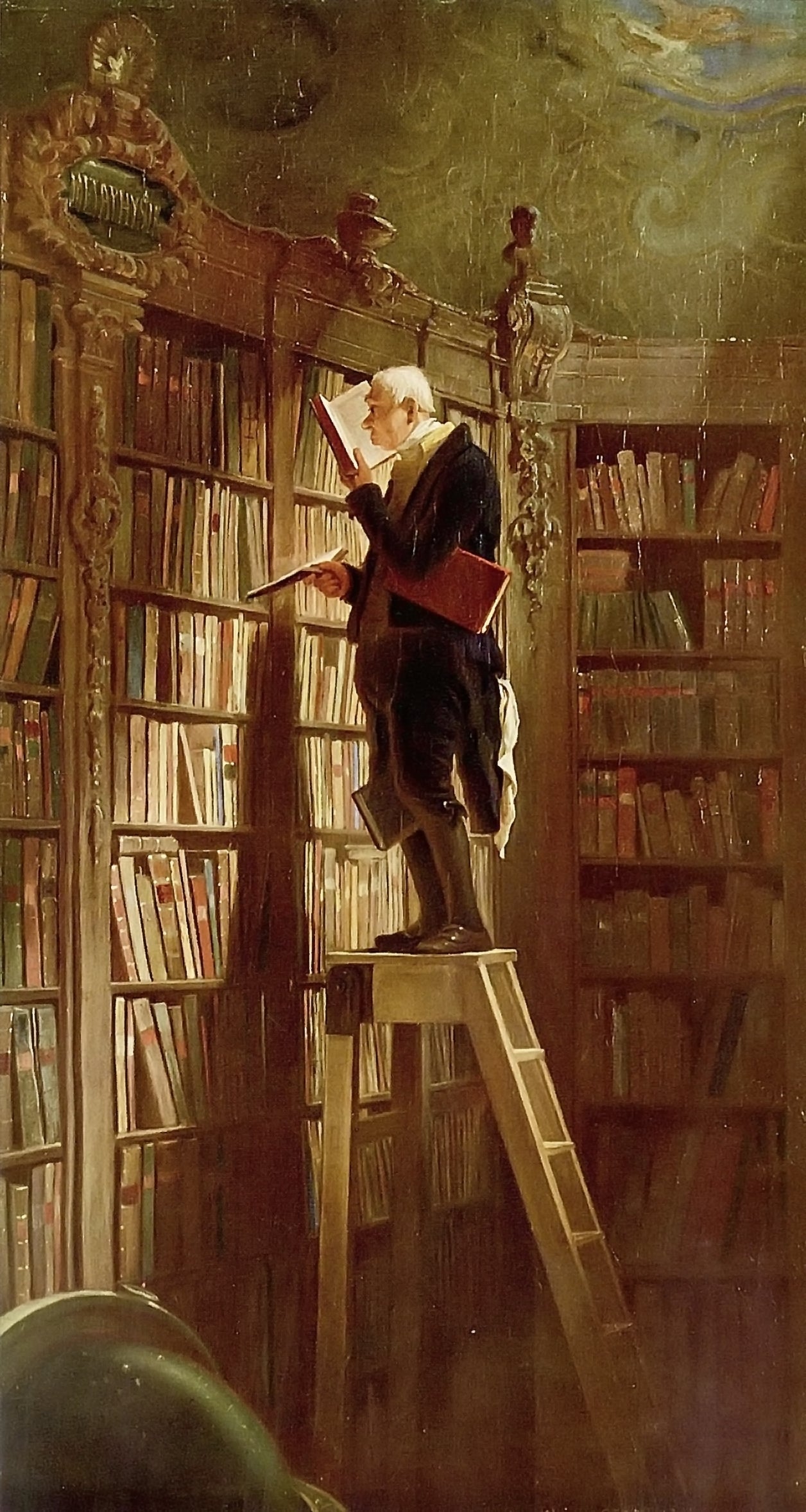 Il topo di biblioteca, dettaglio - Carl Spitzweg