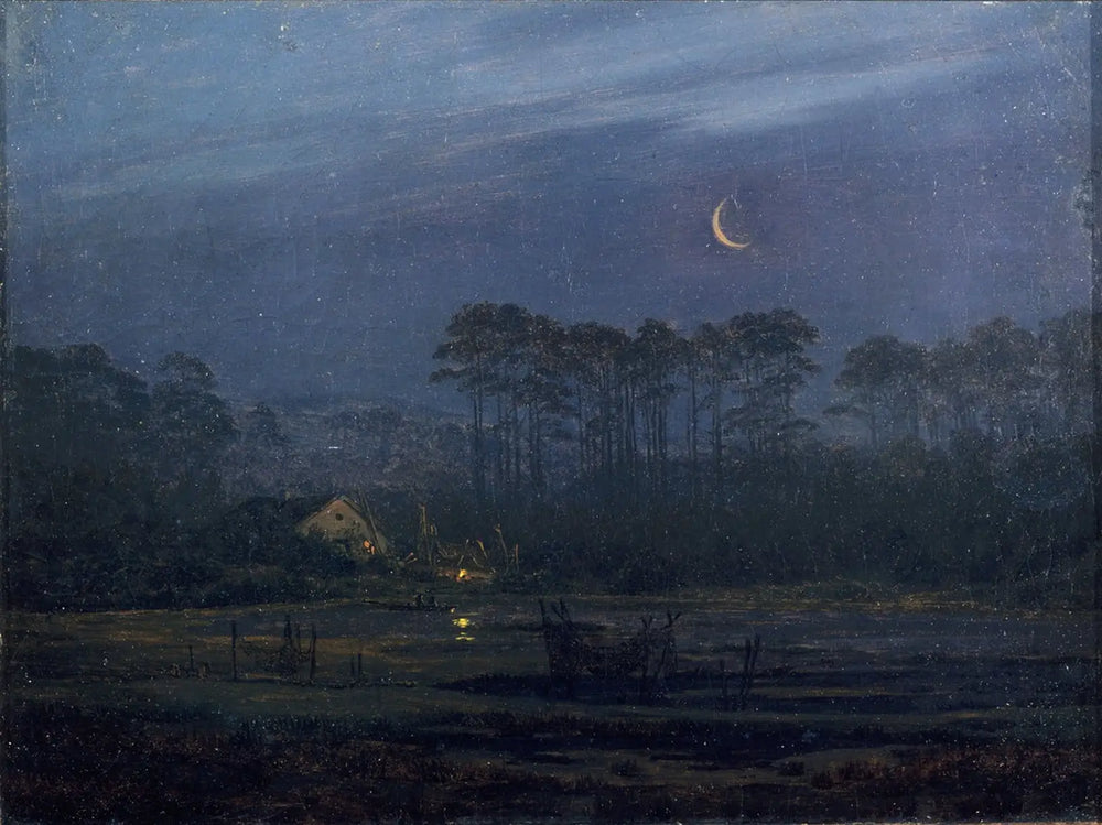 Reproduction du tableau « Soir au bord de la rivière - Caspar David Friedrich » par Alpha Reproduction en peinture à l’huile