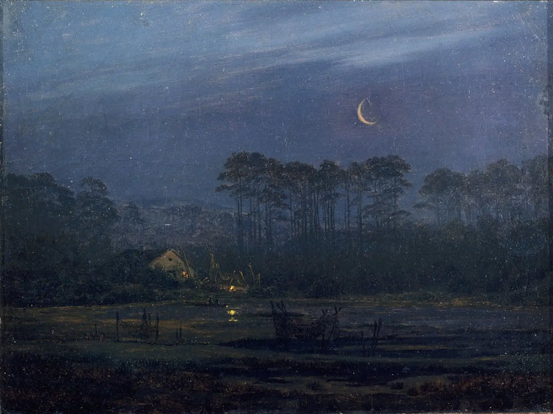 Sera al bordo del fiume - Caspar David Friedrich