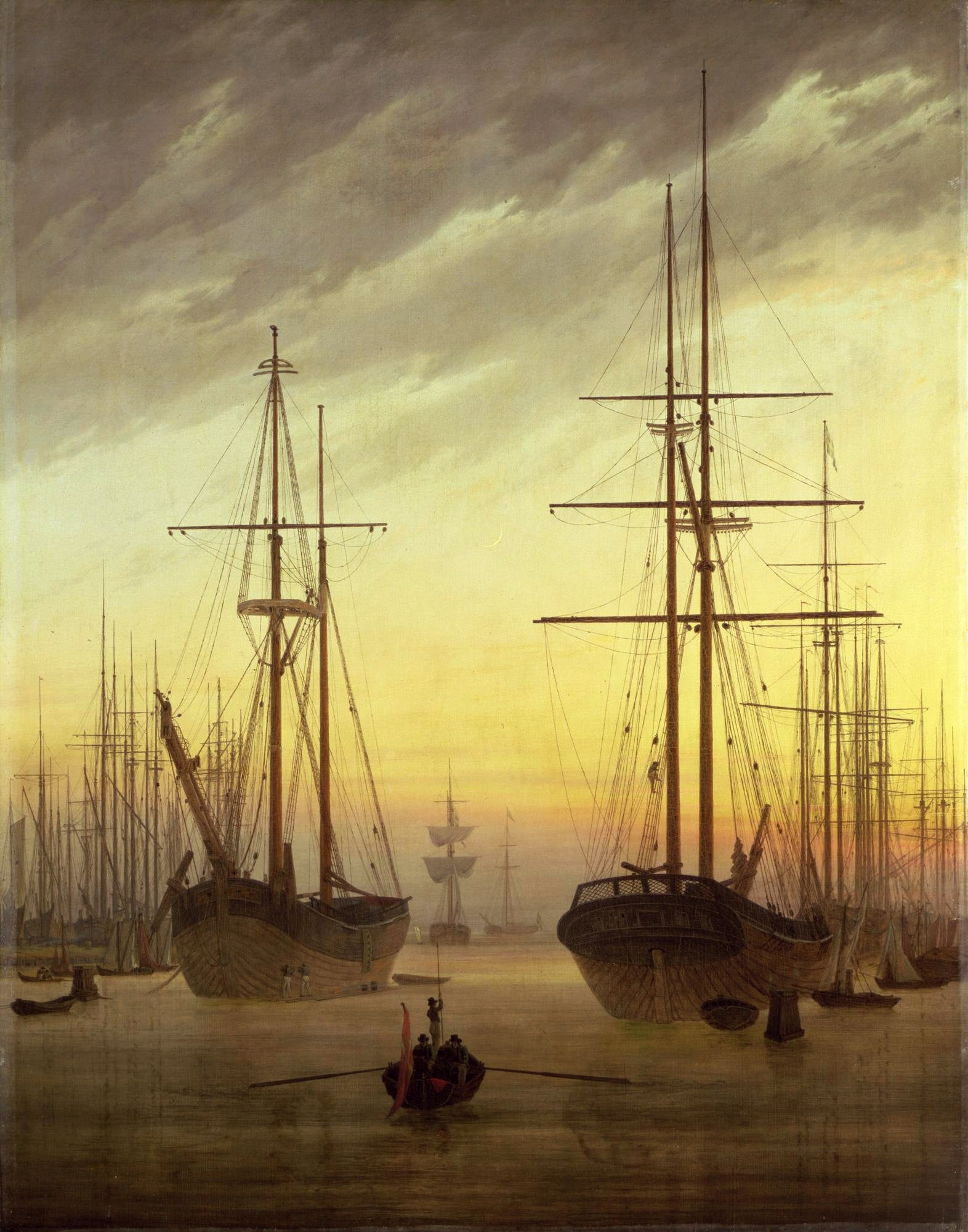 Reproduction du tableau « Vue d'un port - Caspar David Friedrich » par Alpha Reproduction en peinture à l’huile