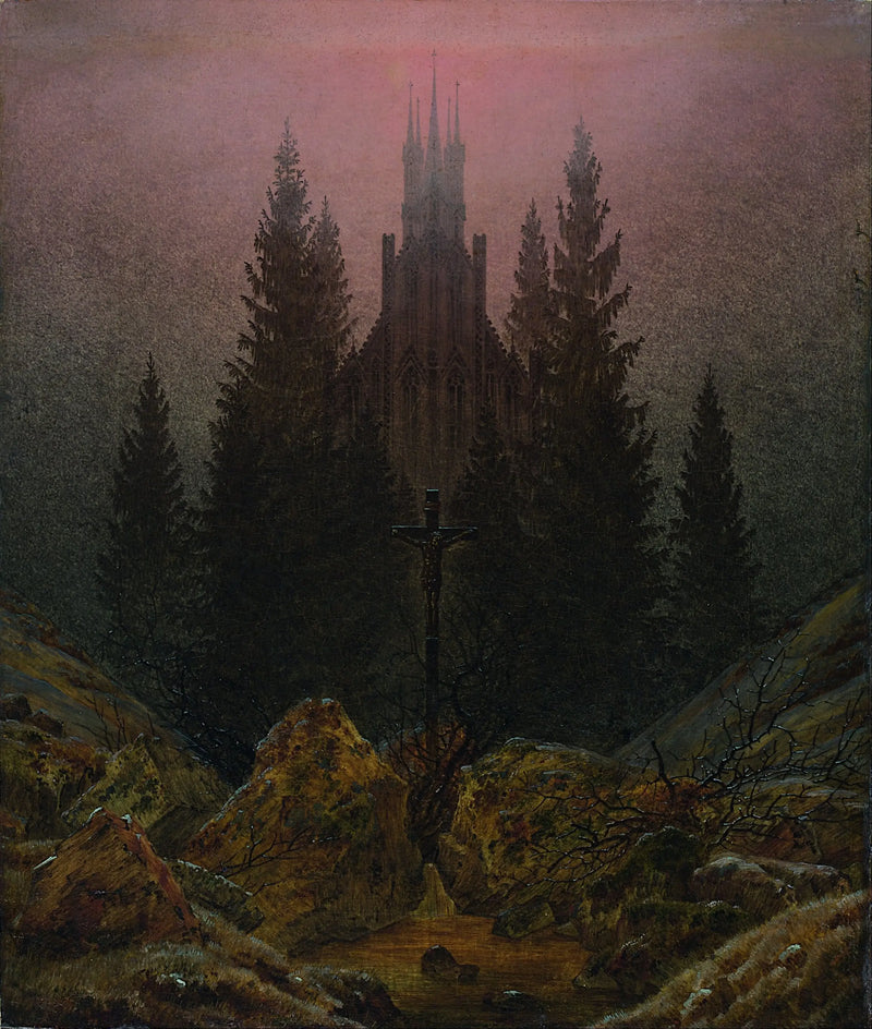 Croce e cattedrale nella montagna - Caspar David Friedrich