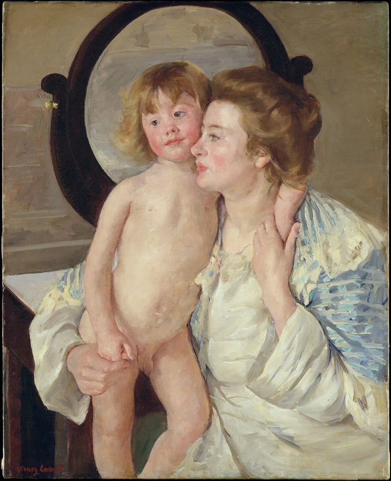 Madre e Bambino (Lo specchio ovale) - Mary Cassatt