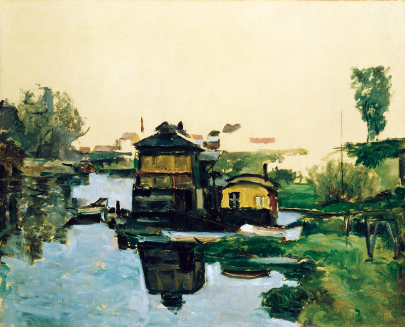 Case galleggianti su un fiume - Paul Cézanne
