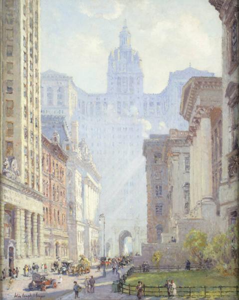 Chambers Street e il municipio, New York. -Colin Campbell Cooper