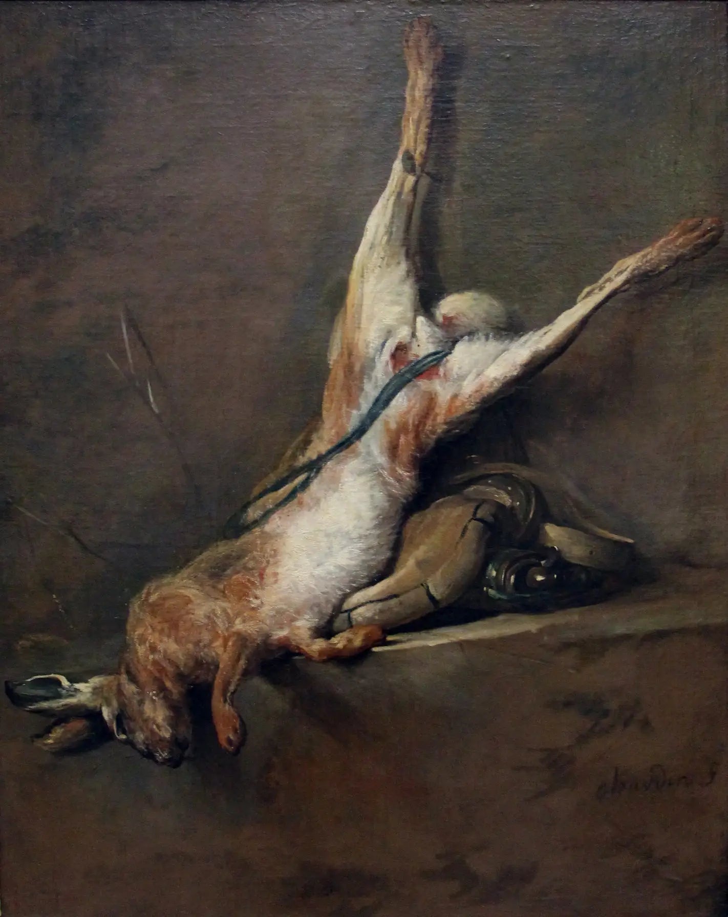 Lièvre mort avec poire à poudre et gibecière - Jean Siméon Chardin - Alpha Reproduction